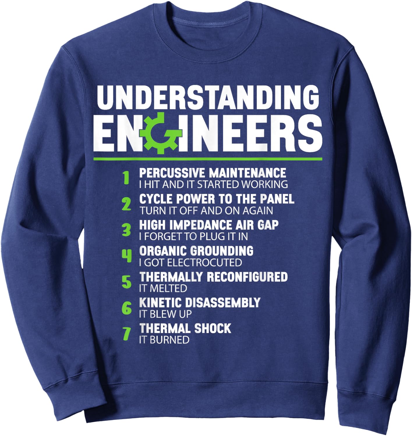 Funny Engineer Gifts Understanding Engineers Men Black Cotton Blend Sweatshirt - Sweatshirt | Navy
