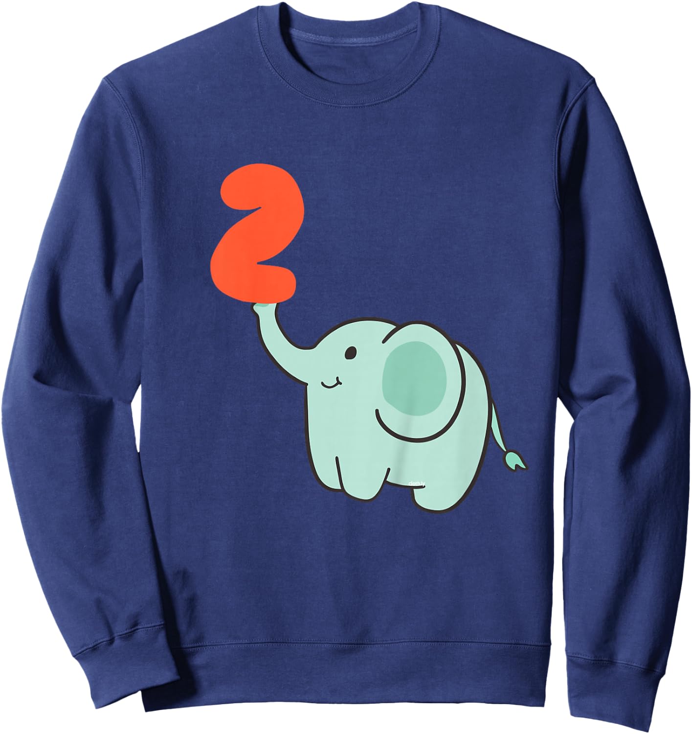 Kids 2nd Birthday Gift Toddler Elephant 2 Years Sweatshirt - Sweatshirt | Navy