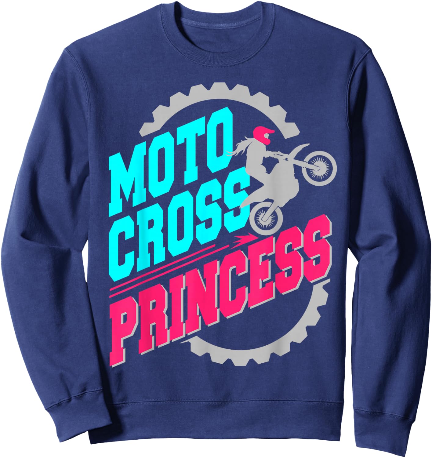 Motocross Princess Girls Women Dirt Bike Rider Sweatshirt - Sweatshirt | Navy