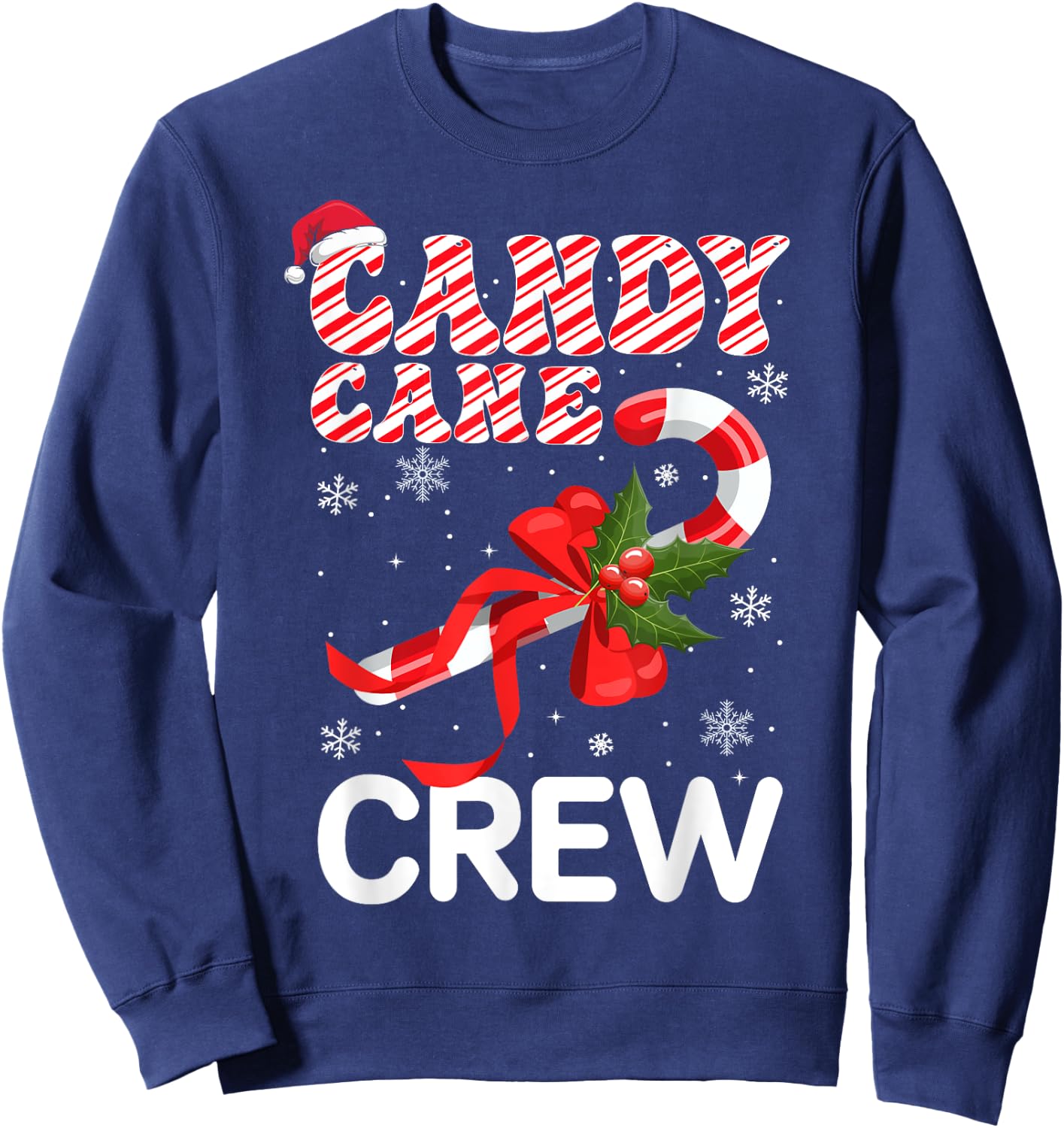 Candy Cane Crew Funny Christmas Candy Sweatshirt - Sweatshirt | Navy
