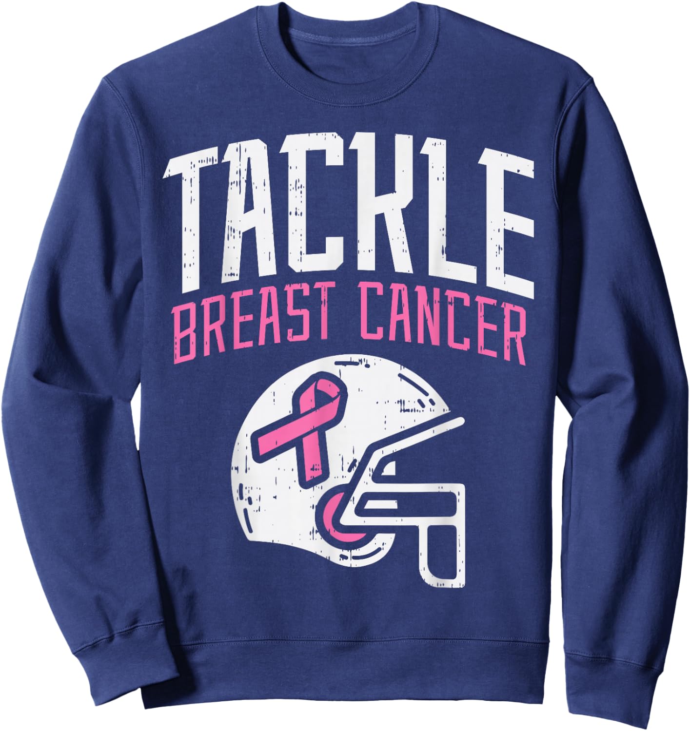 Tackle Breast Cancer Football Breast Cancer Awareness Gift Sweatshirt - Sweatshirt | Navy