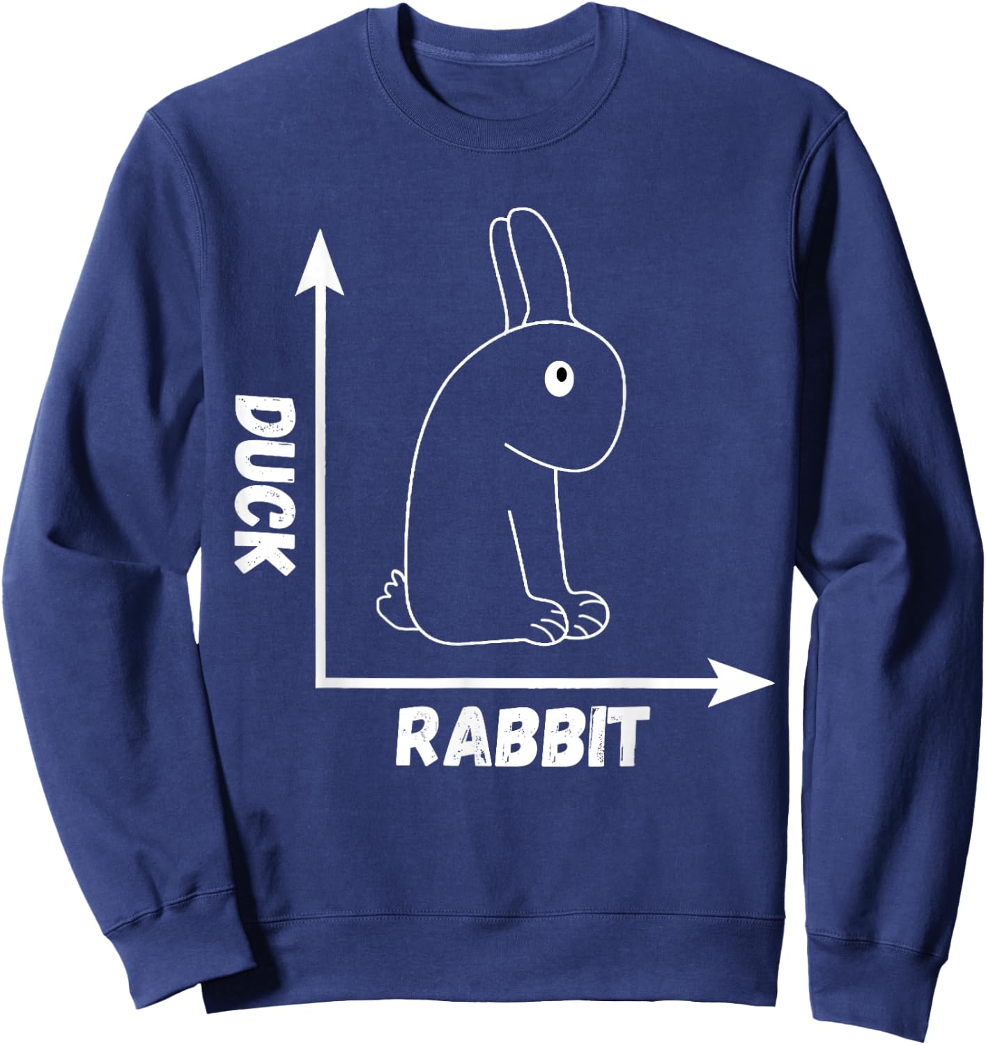Crazy Optical Illusion Rabbit Duck Perspective Wittgenstein Sweatshirt - Sweatshirt | Navy