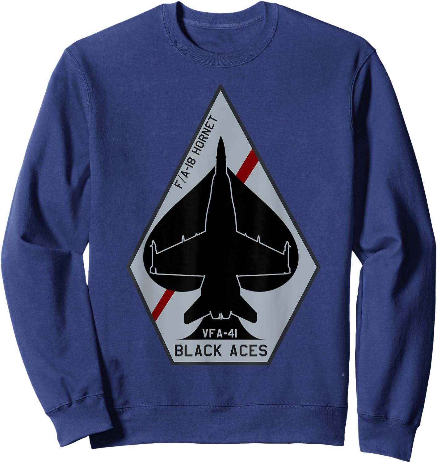 VFA-41 Black Aces F-18 Hornet Jet Fighter Airplane Sweatshirt - Sweatshirt | Navy