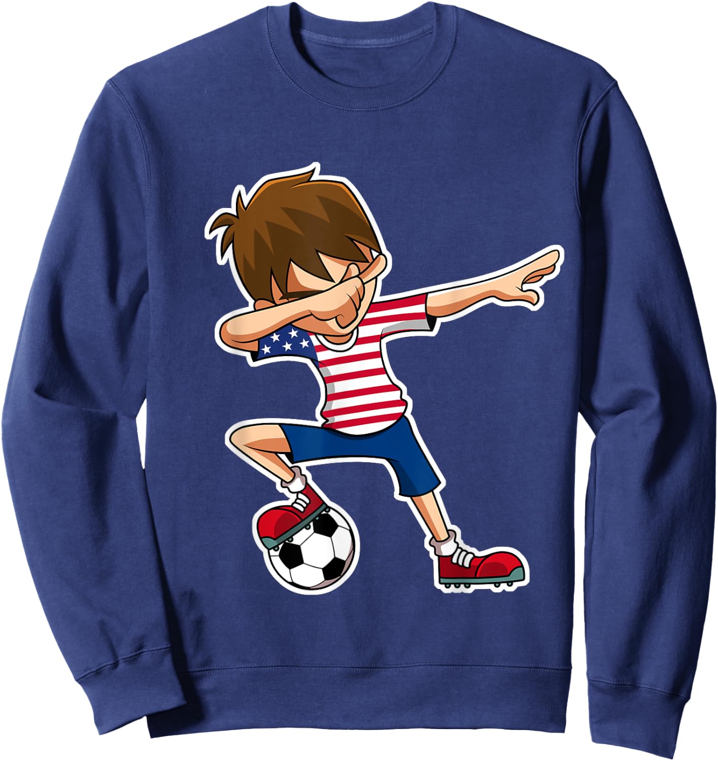 Dabbing Soccer Boy USA Shirt United States Boys Youth Sweatshirt - Sweatshirt | Navy