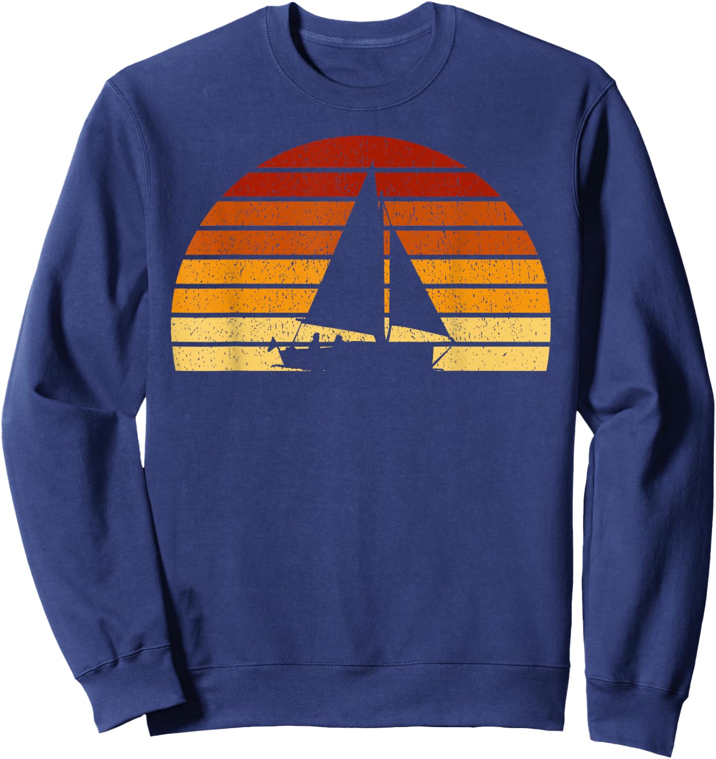 Vintage Sunset Sailing Gift Sailors and Skippers Sweatshirt - Sweatshirt | Navy