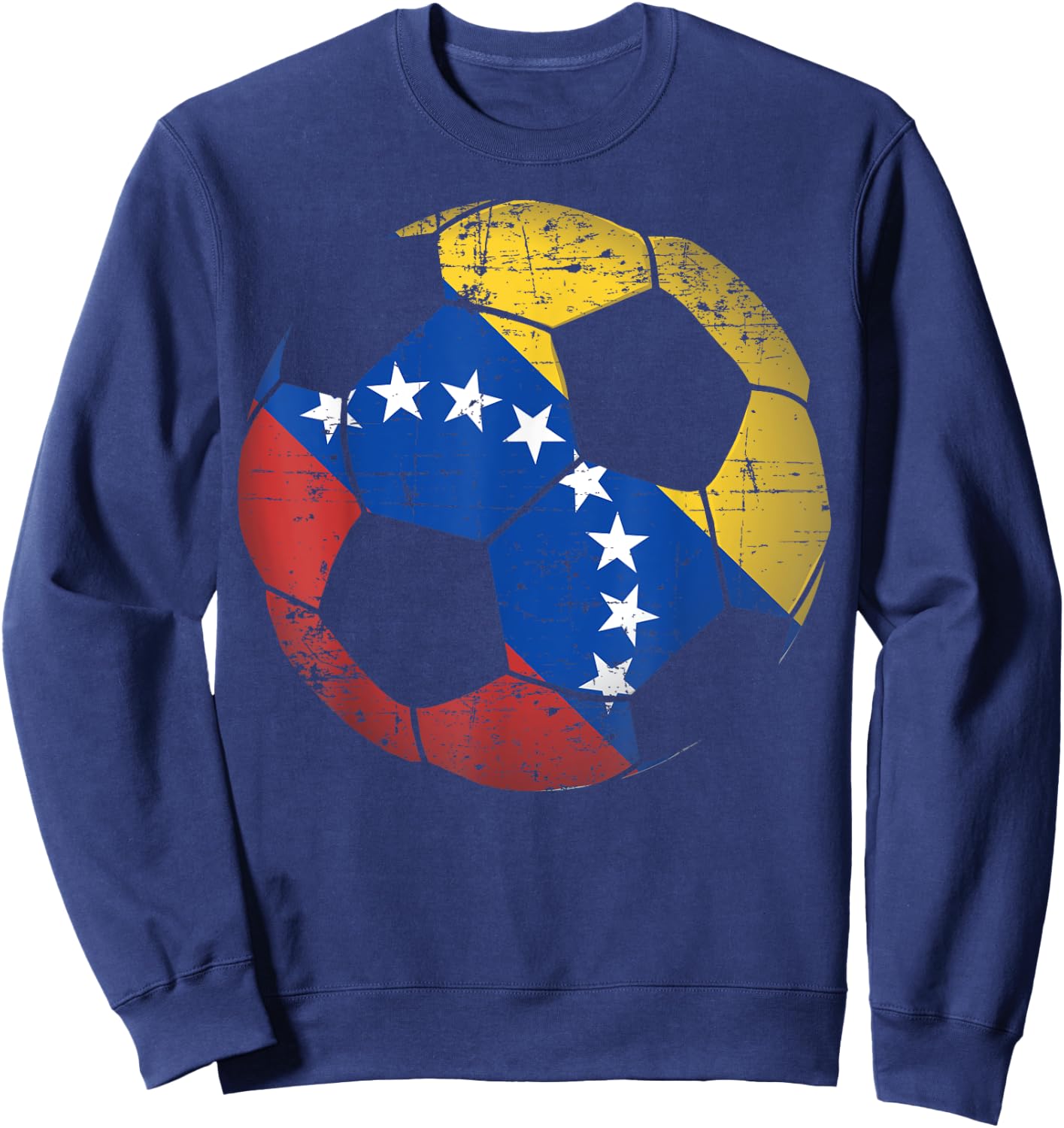Venezuela Soccer Ball Flag - Venezuelan Football Soccer Sweatshirt - Sweatshirt | Navy