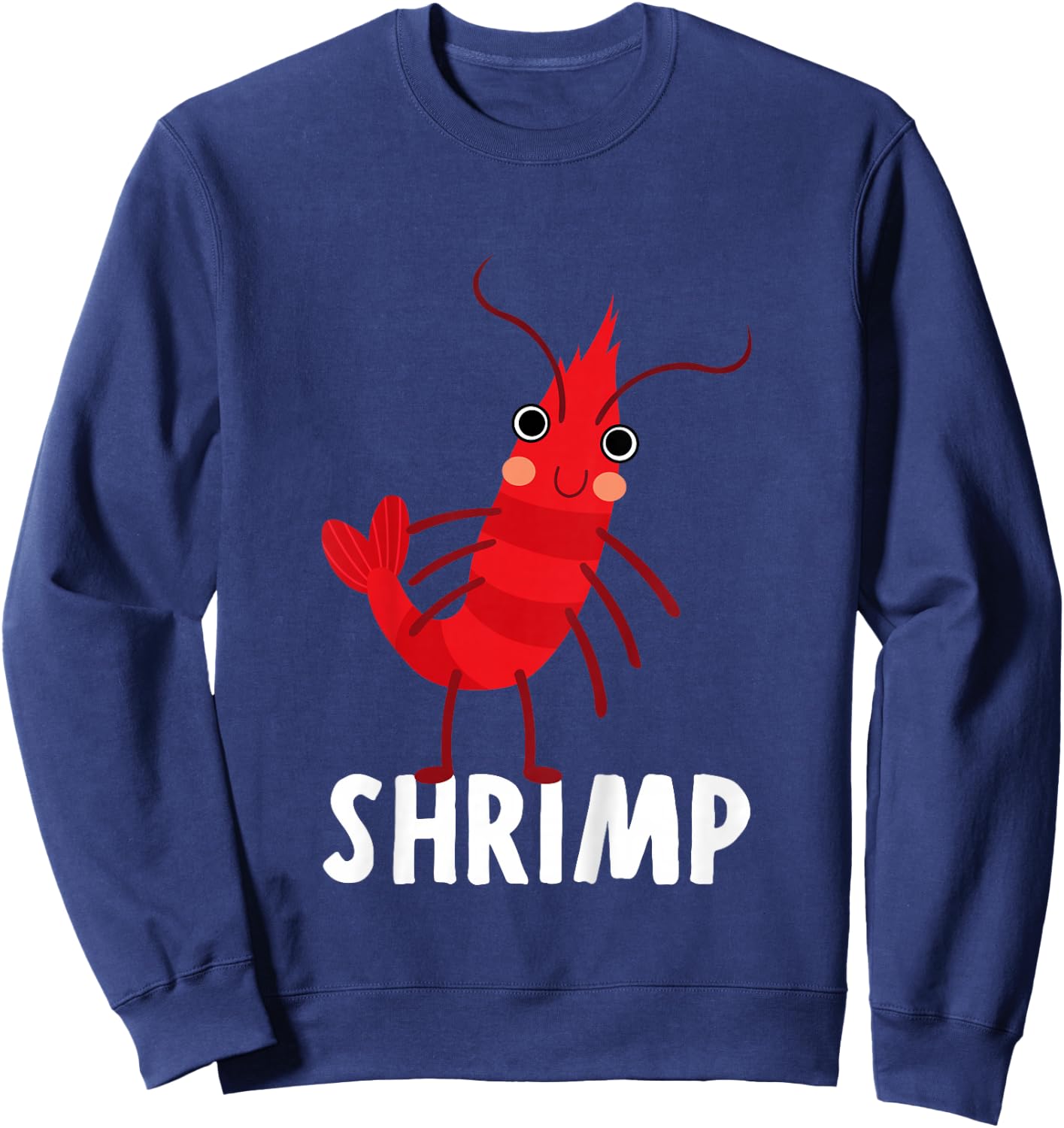 Shrimp Shirt For Boys Or Girls | Cute Shrimp Gift Sweatshirt - Sweatshirt | Navy