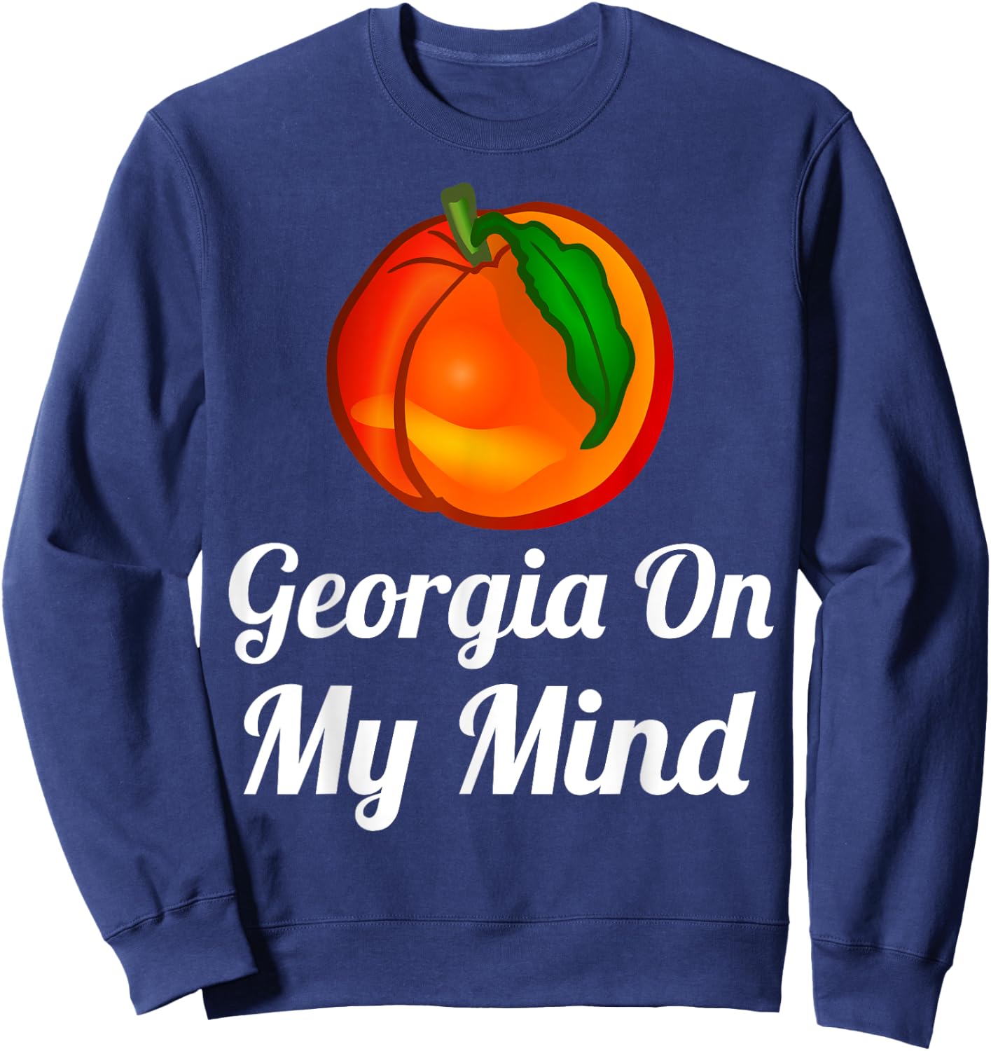 Georgia On My Mind White Print Sweatshirt - Sweatshirt | Navy