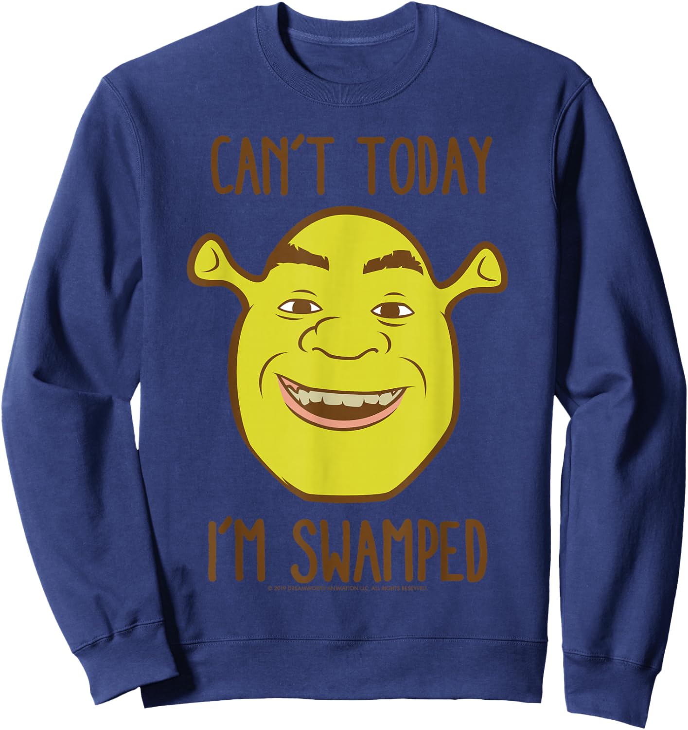 Shrek Face Can't Today I'm Swamped Sweatshirt - Sweatshirt | Navy