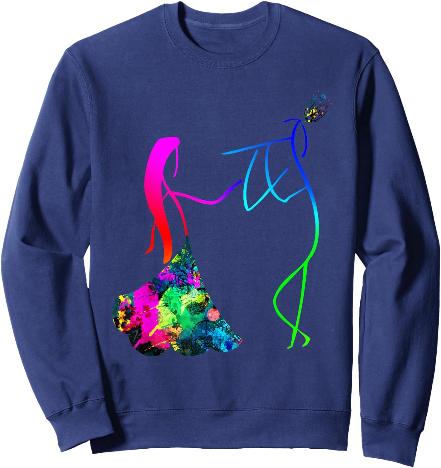 Multi Colored Radha And Krishna T Shirt. Sweatshirt - Sweatshirt | Navy