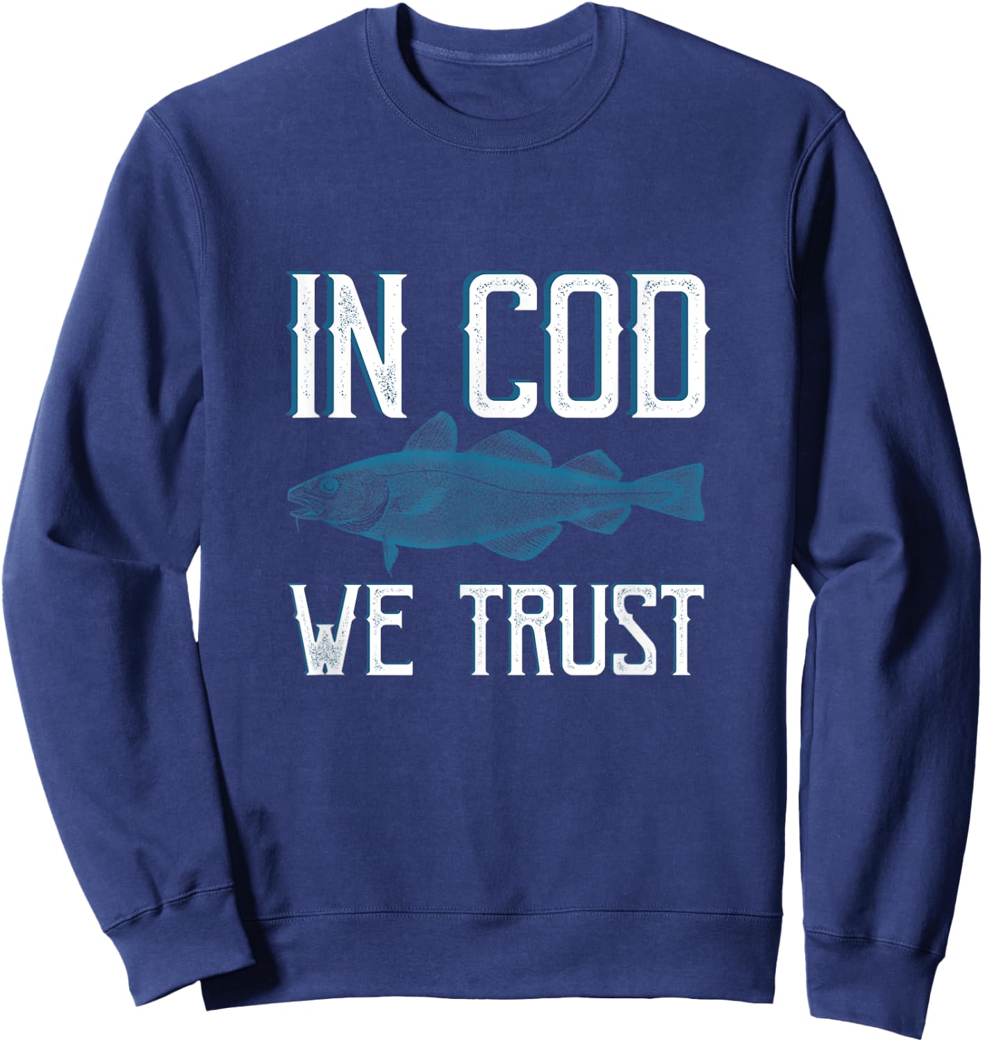 In COD We Trust Funny Fishing Men Portuguese Pride Sweatshirt - Sweatshirt | Navy