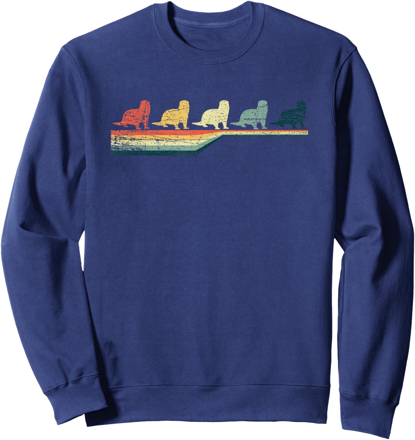 Vintage Retro Otter Sweatshirt - Sweatshirt | Navy
