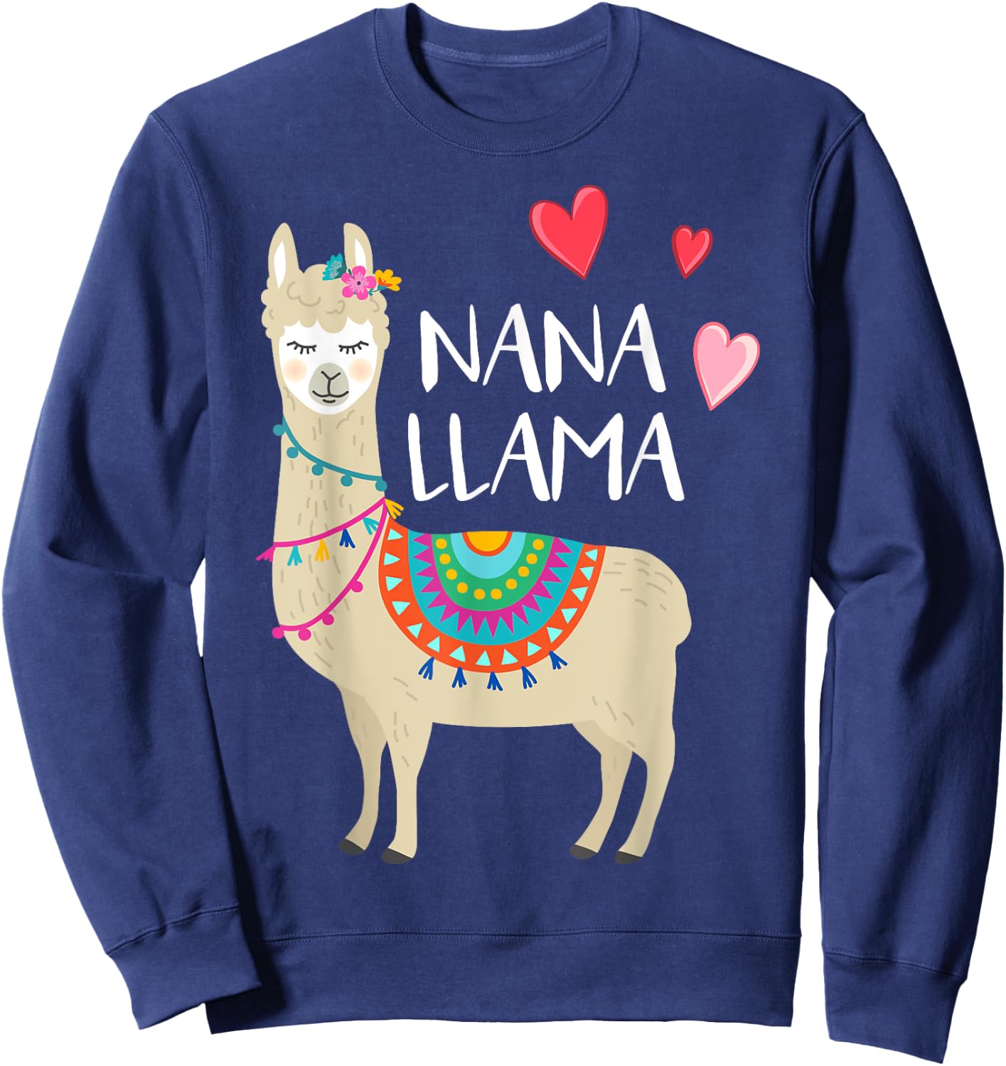 Nana Llama Cute Love Llamas & Alpacas Gift Sweatshirt - Sweatshirt | Navy