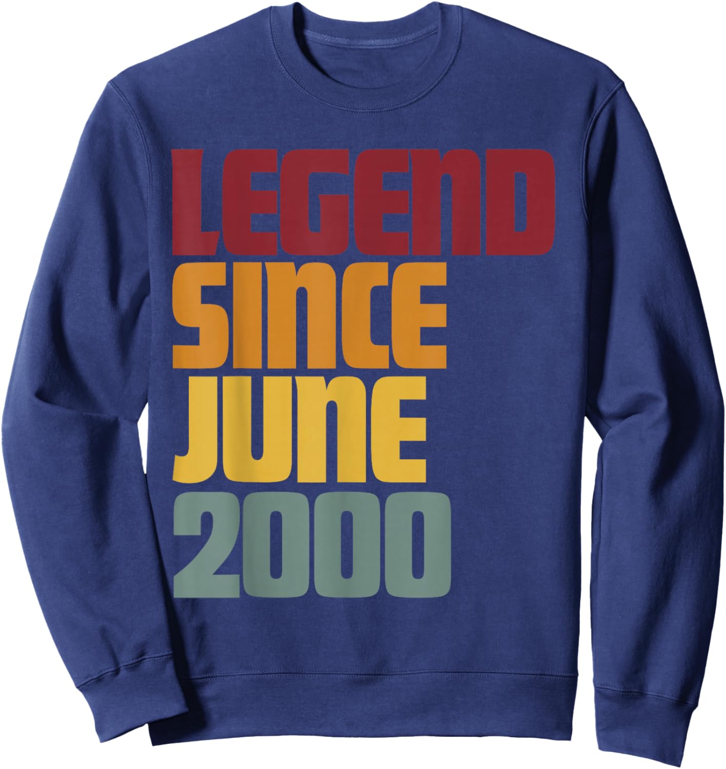 Legend Since June 2000 26th Birthday - Vintage Sweatshirt - Sweatshirt | Navy