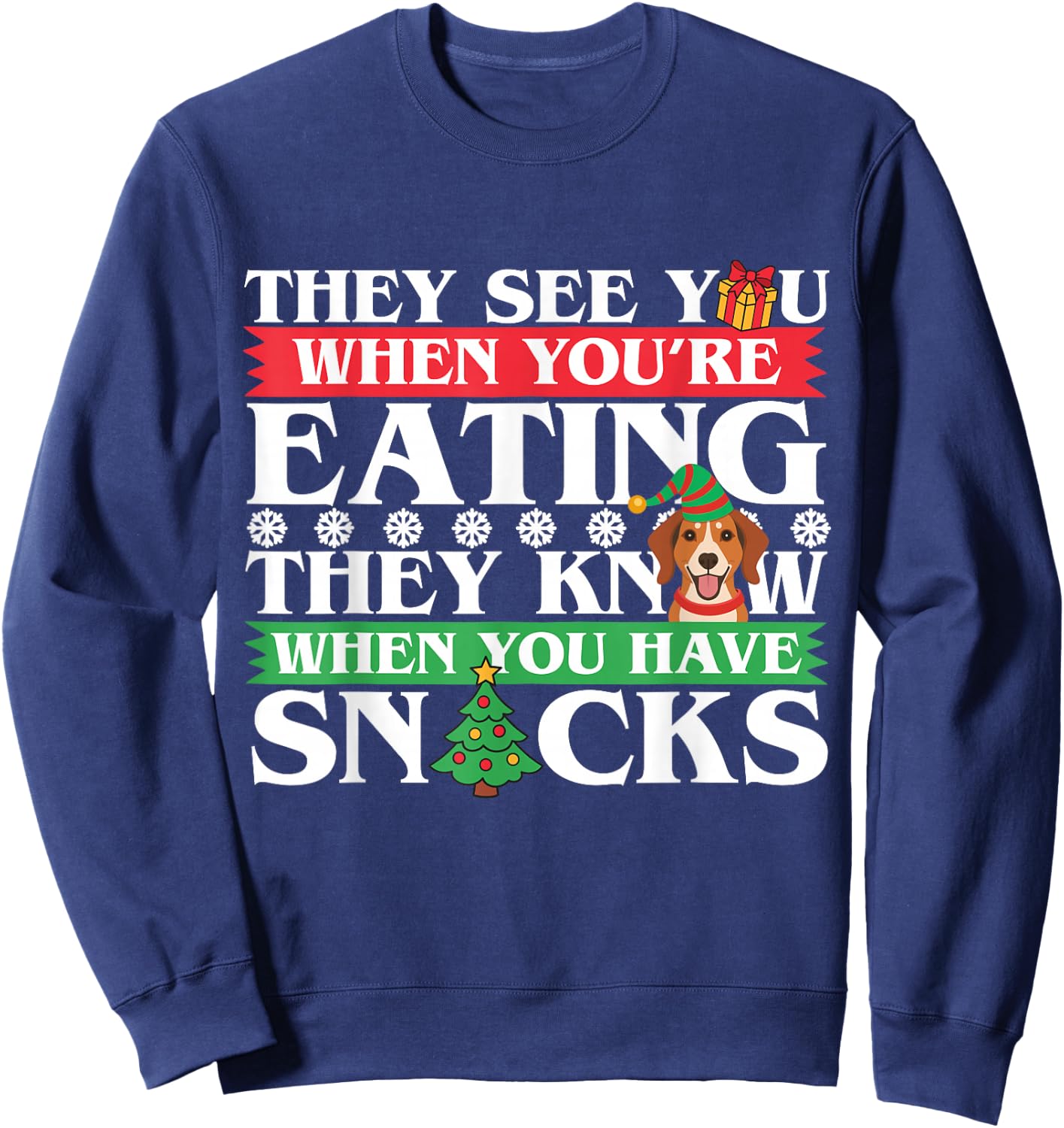 Beagle Christmas Shirt - Beagle Lover and Gifts Sweatshirt - Sweatshirt | Navy