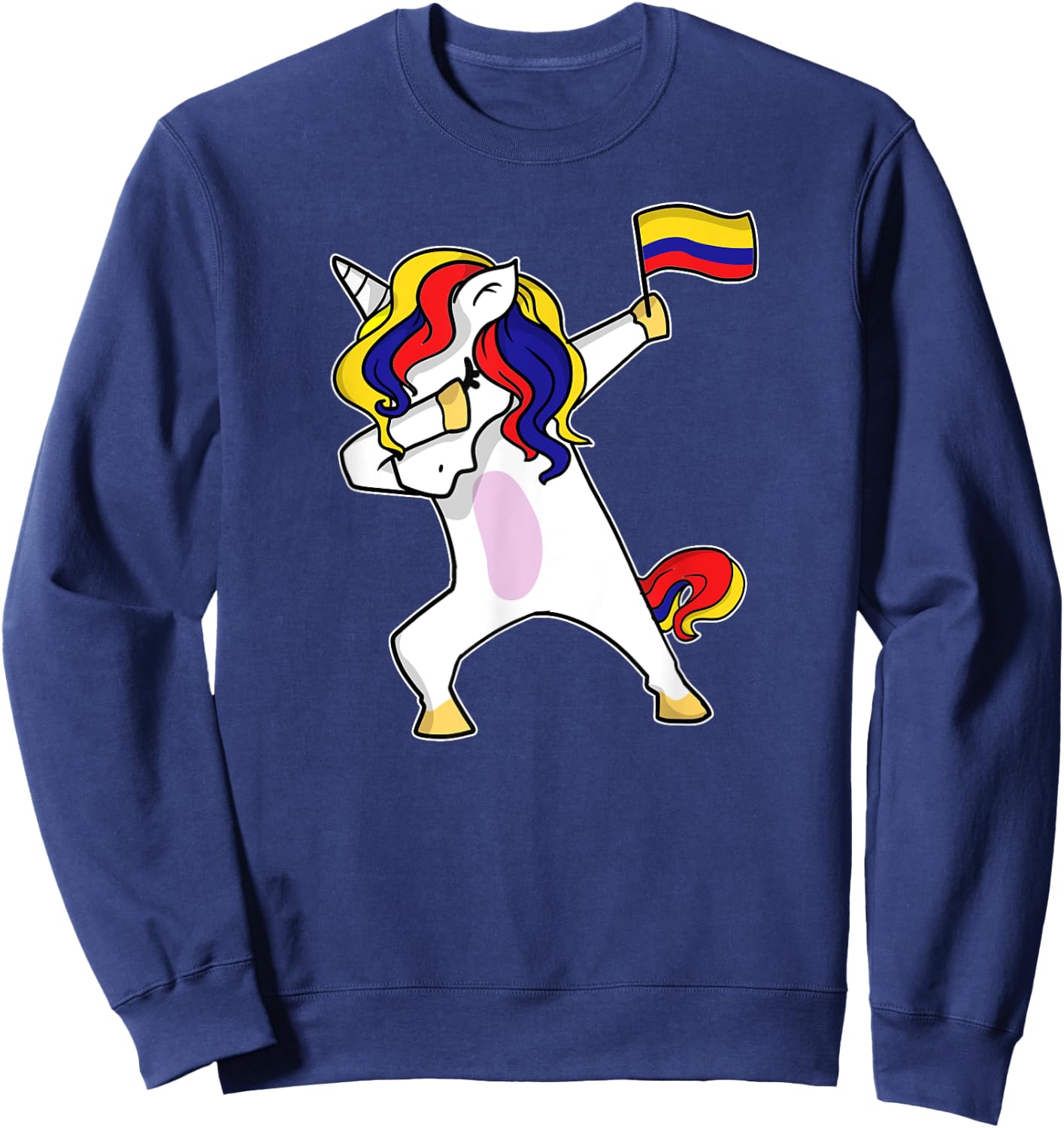 Soccer Unicorn Colombia Jersey Design Colombian Football Sweatshirt - Sweatshirt | Navy