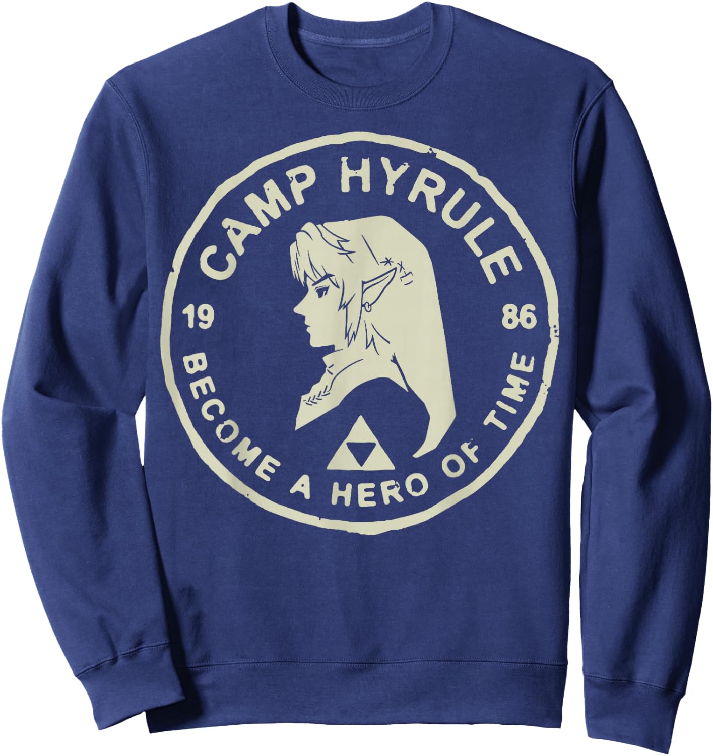 Legend of Zelda Link Camp Hyrule 1986 Craft Graphic Sweatshirt - Sweatshirt | Navy