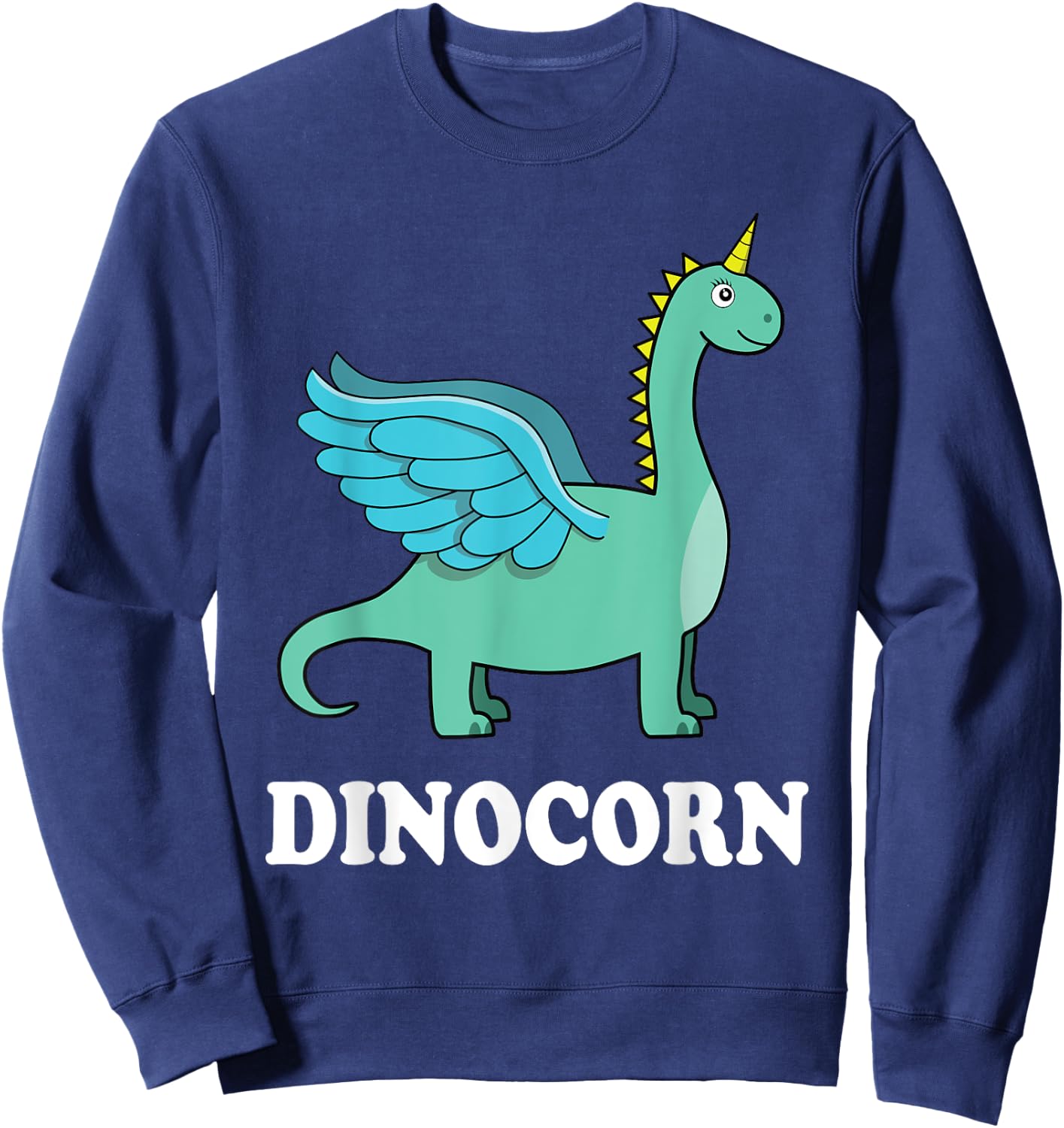 Dinocorn Shirt Dinosaur Unicorn with wings | girls boys gift Sweatshirt - Sweatshirt | Navy