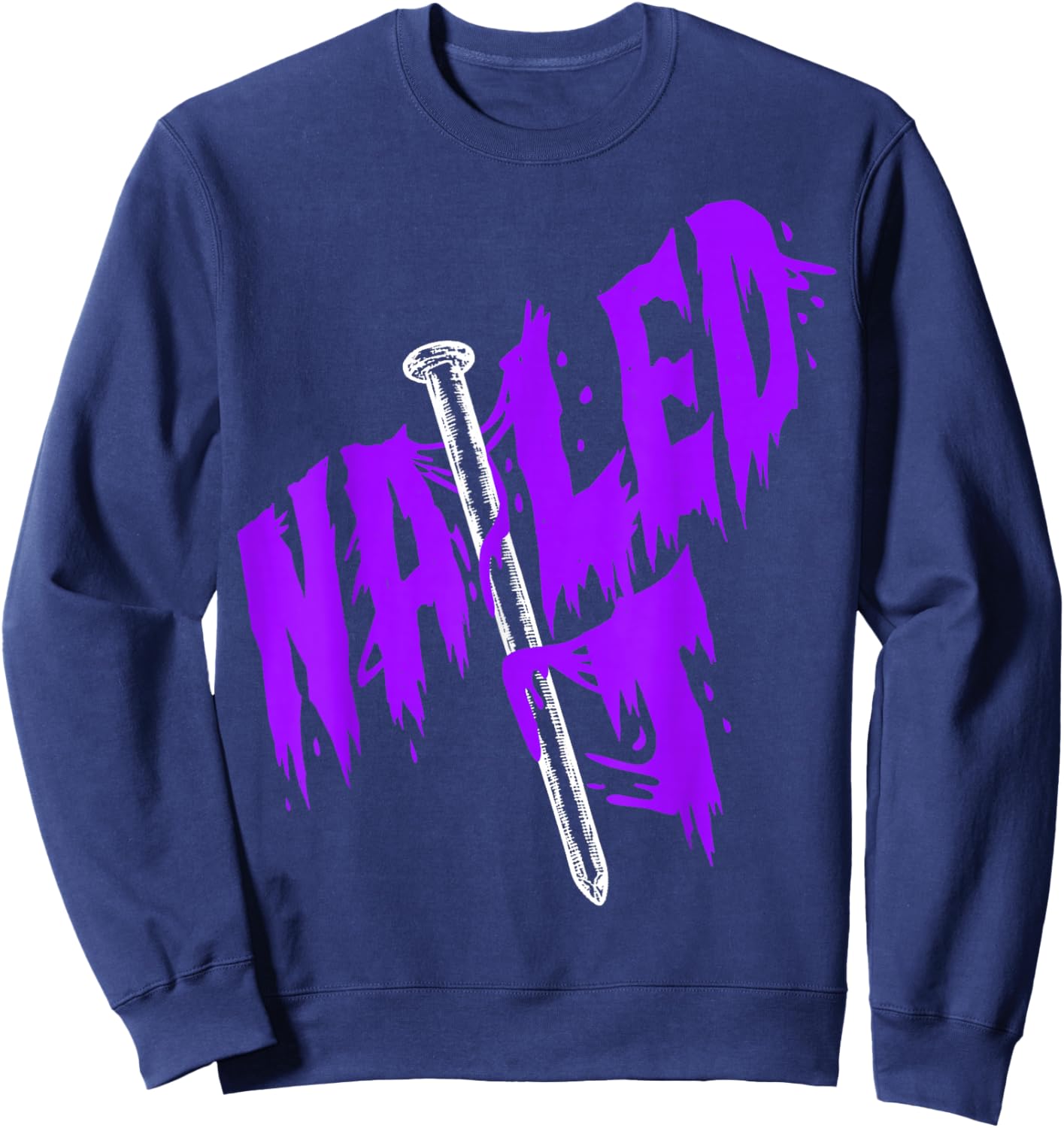 Purple Nailed IT Purple Graphic Sweatshirt - Sweatshirt | Navy