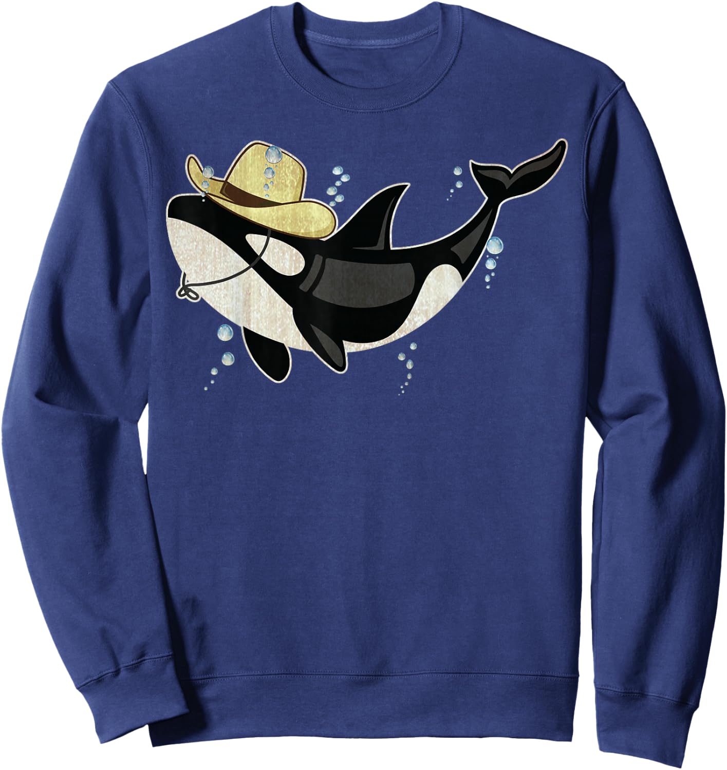Retro Orca Killer Whale Fans for Cowboy Girl or Boy as Gifts Sweatshirt - Sweatshirt | Navy