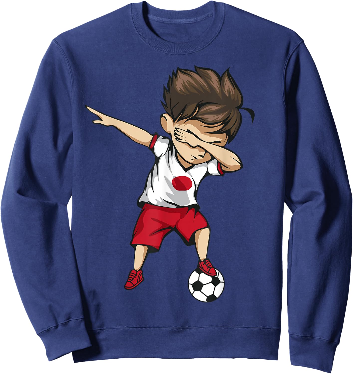 Dabbing Soccer Boy Japan - Japanese Football Soccer Sweatshirt - Sweatshirt | Navy