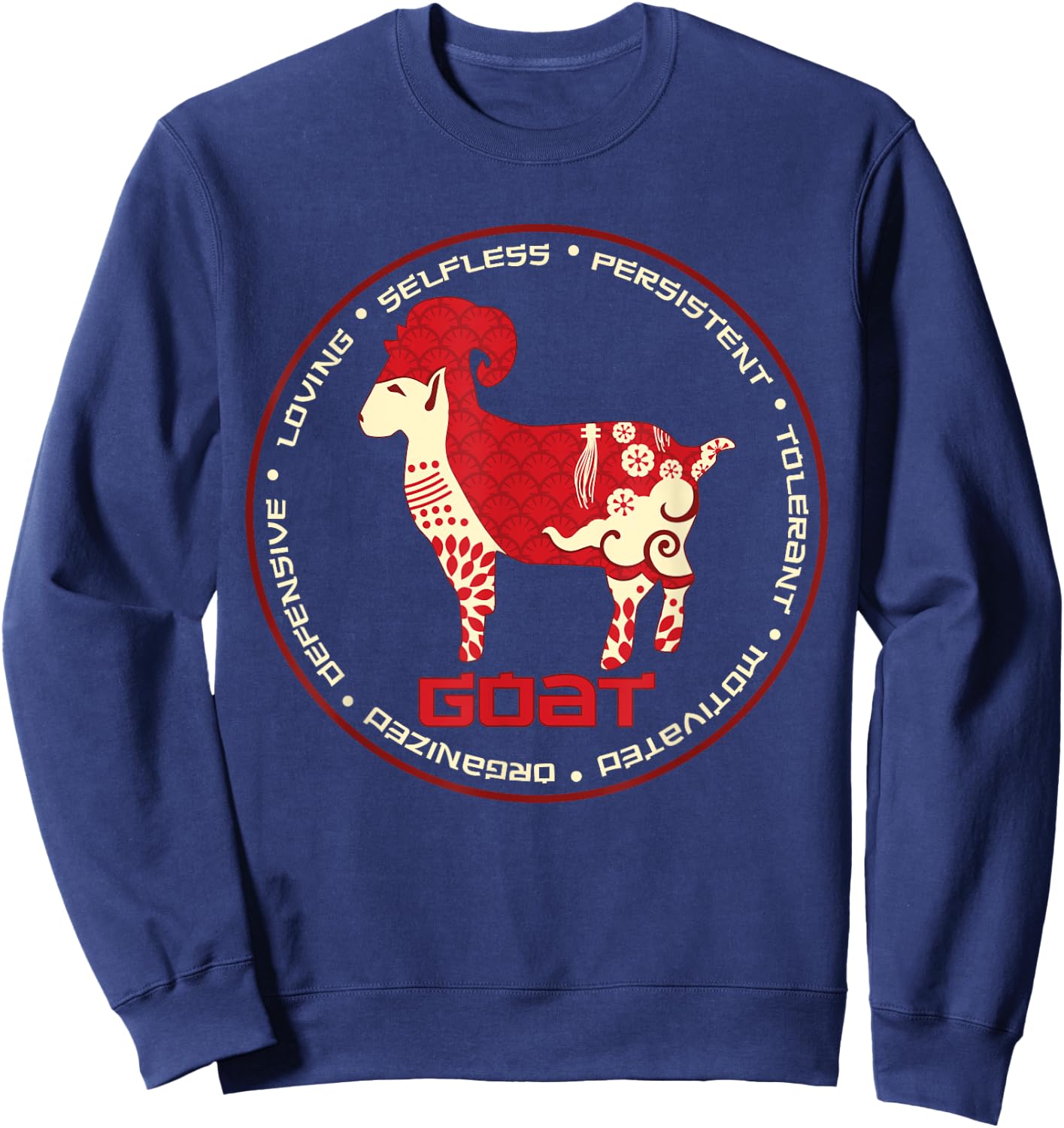 Chinese Zodiac Year of the Goat Astrology Horoscope Zodiac Sweatshirt - Sweatshirt | Navy