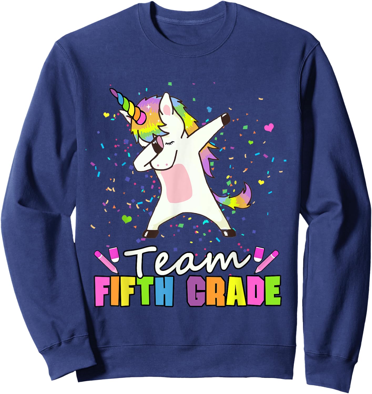 Unicorn Team 5th Grade - Fifth Grade Squad Sweatshirt - Sweatshirt | Navy