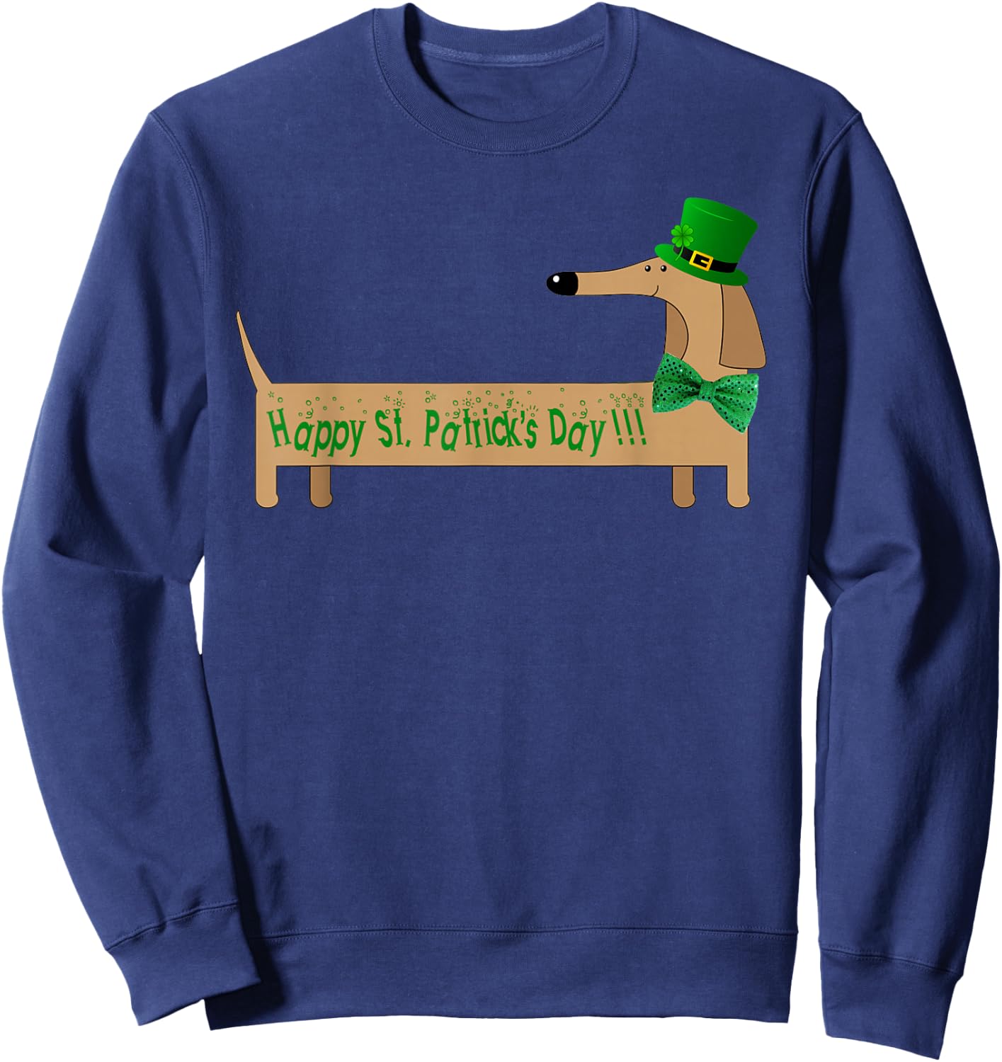 Cute Saint Patrick's Dachshund Doxie Wiener Dog Lover Men Women Kids Sweatshirt - Sweatshirt | Navy
