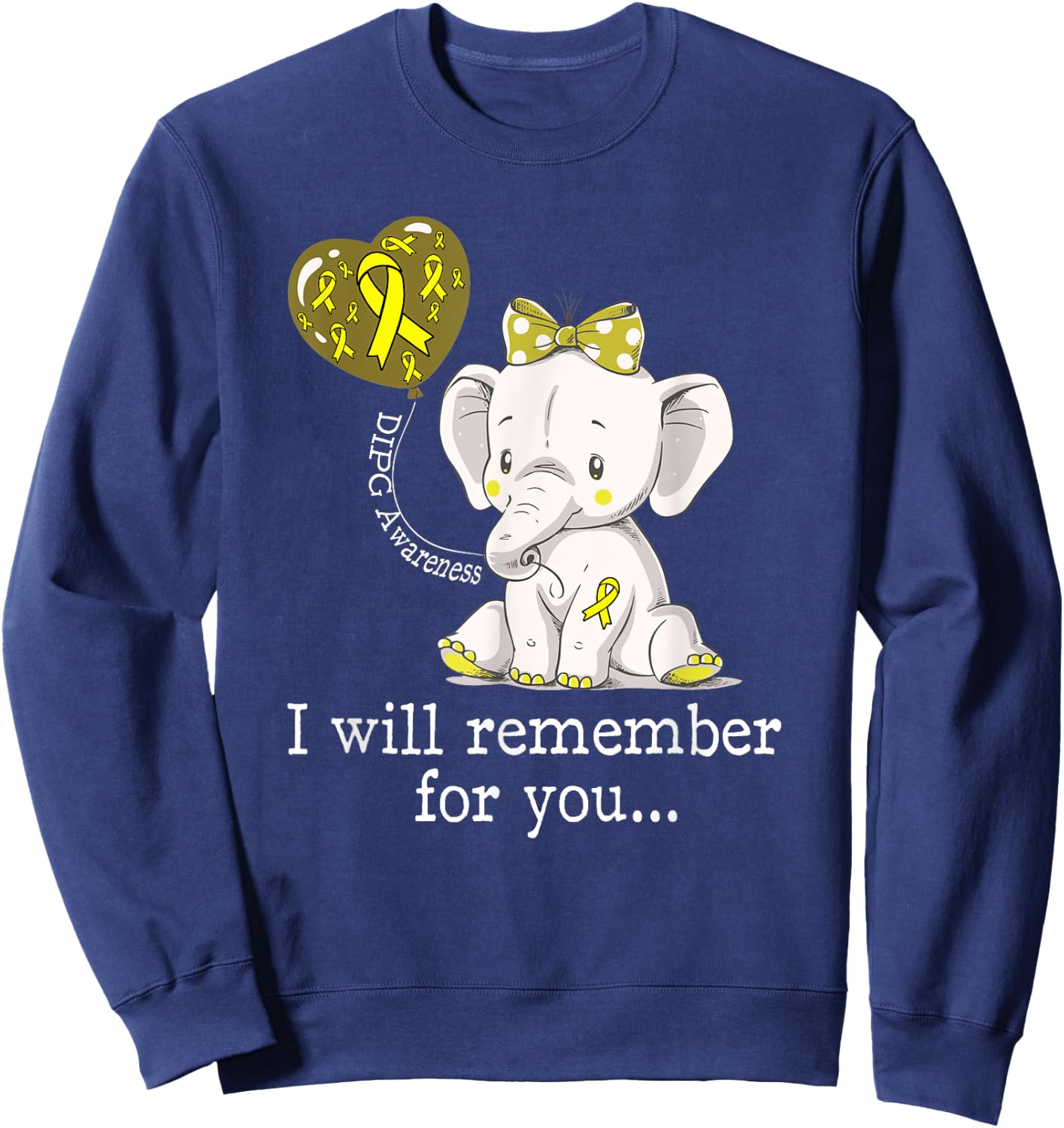 DIPG Awareness Elephant Sweatshirt - Sweatshirt | Navy