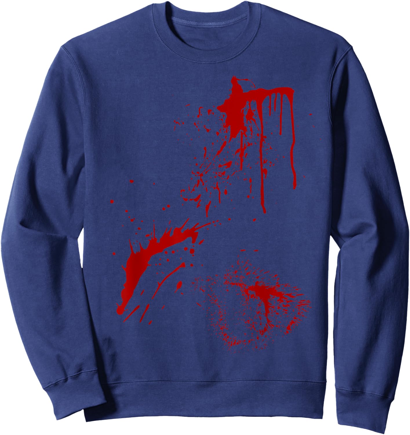 Blood Splatter Spatter Fake Bloody Halloween Zombie Victim Sweatshirt - Sweatshirt | Navy