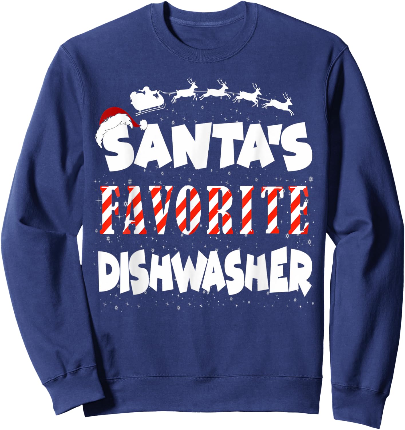 Santa's Favorite Dishwasher - Christmas Sweatshirt - Sweatshirt | Navy