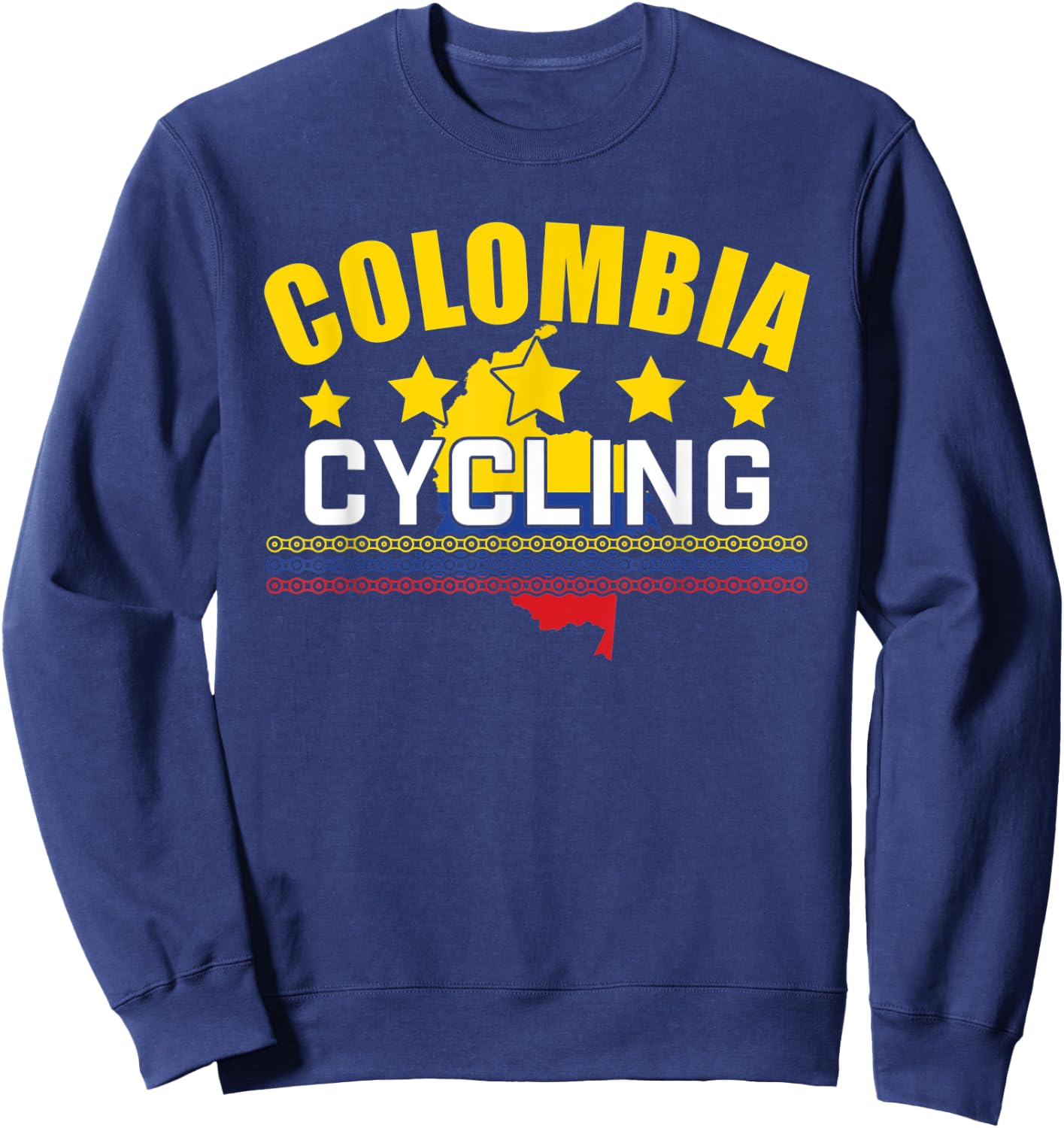 Colombian Cycling Shirt Colombia Flag Gift Cyclist Bicyclist Sweatshirt - Sweatshirt | Navy