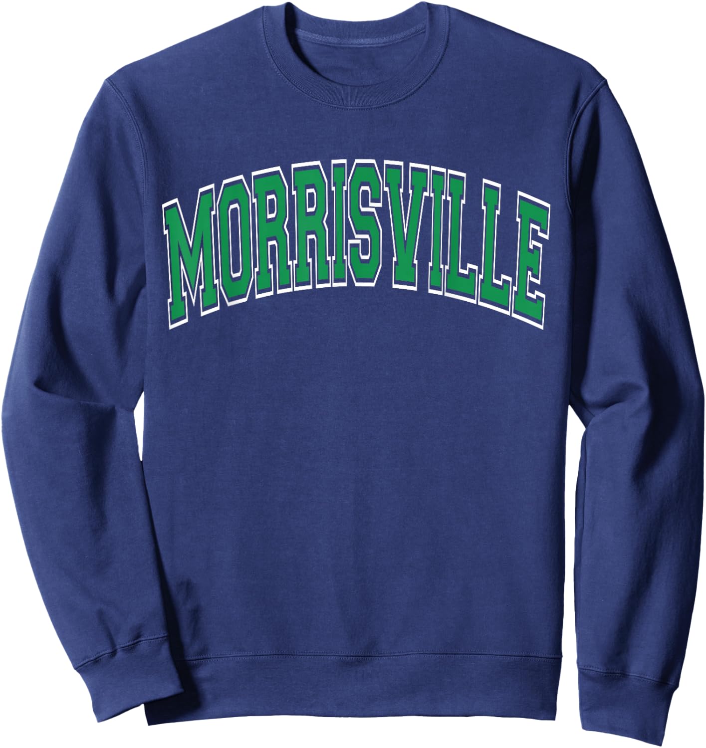 Morrisville Arched Green Text Sweatshirt - Sweatshirt | Navy