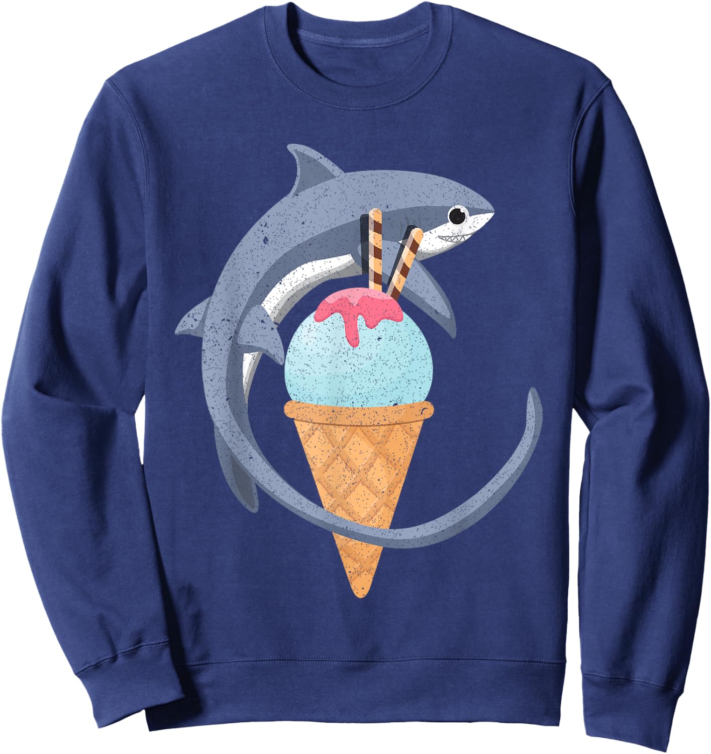 Thresher Shark Shirt T Shirt Sharks & Ice Cream Men Women Girls Kids Sweatshirt - Sweatshirt | Navy