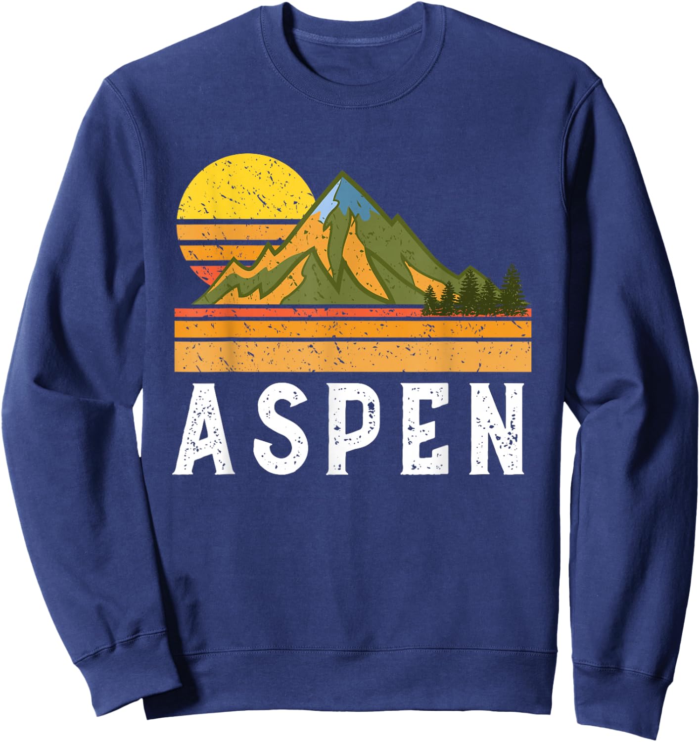 Mountain Sunset Vacation Gift- Aspen Colorado Sweatshirt - Sweatshirt | Navy