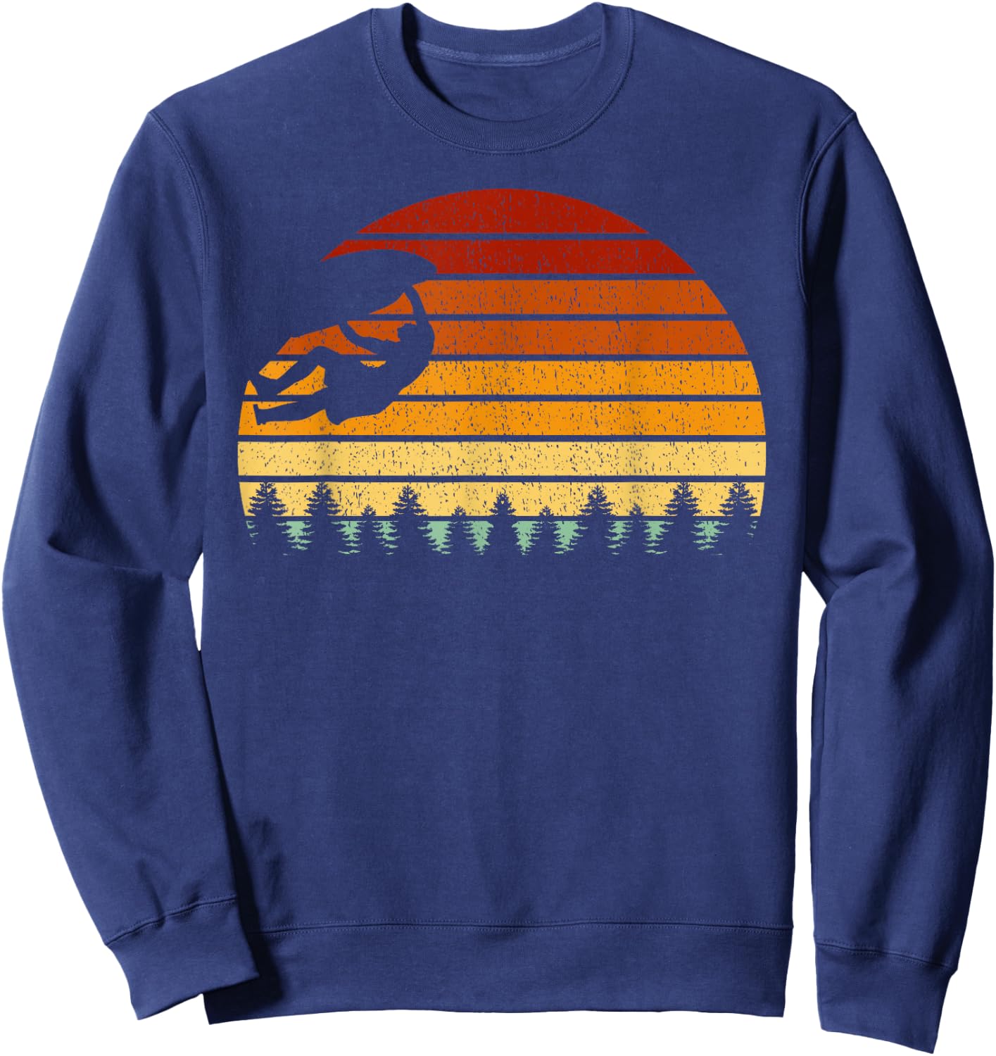 Retro Vintage Climbing - Boulderer & Rock Climber Sweatshirt - Sweatshirt | Navy