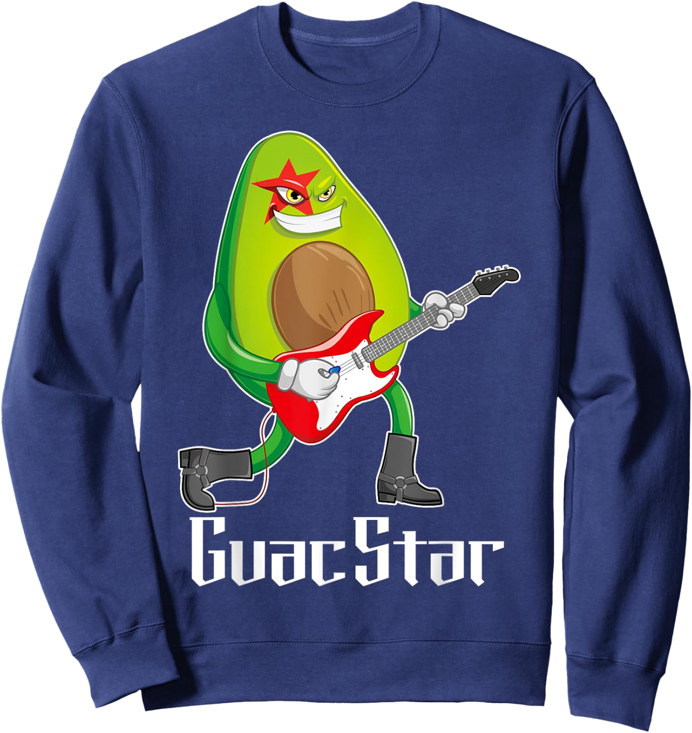 Guac Star - Avocado Rock Star Funny Guacamole Sweatshirt - Sweatshirt | Navy