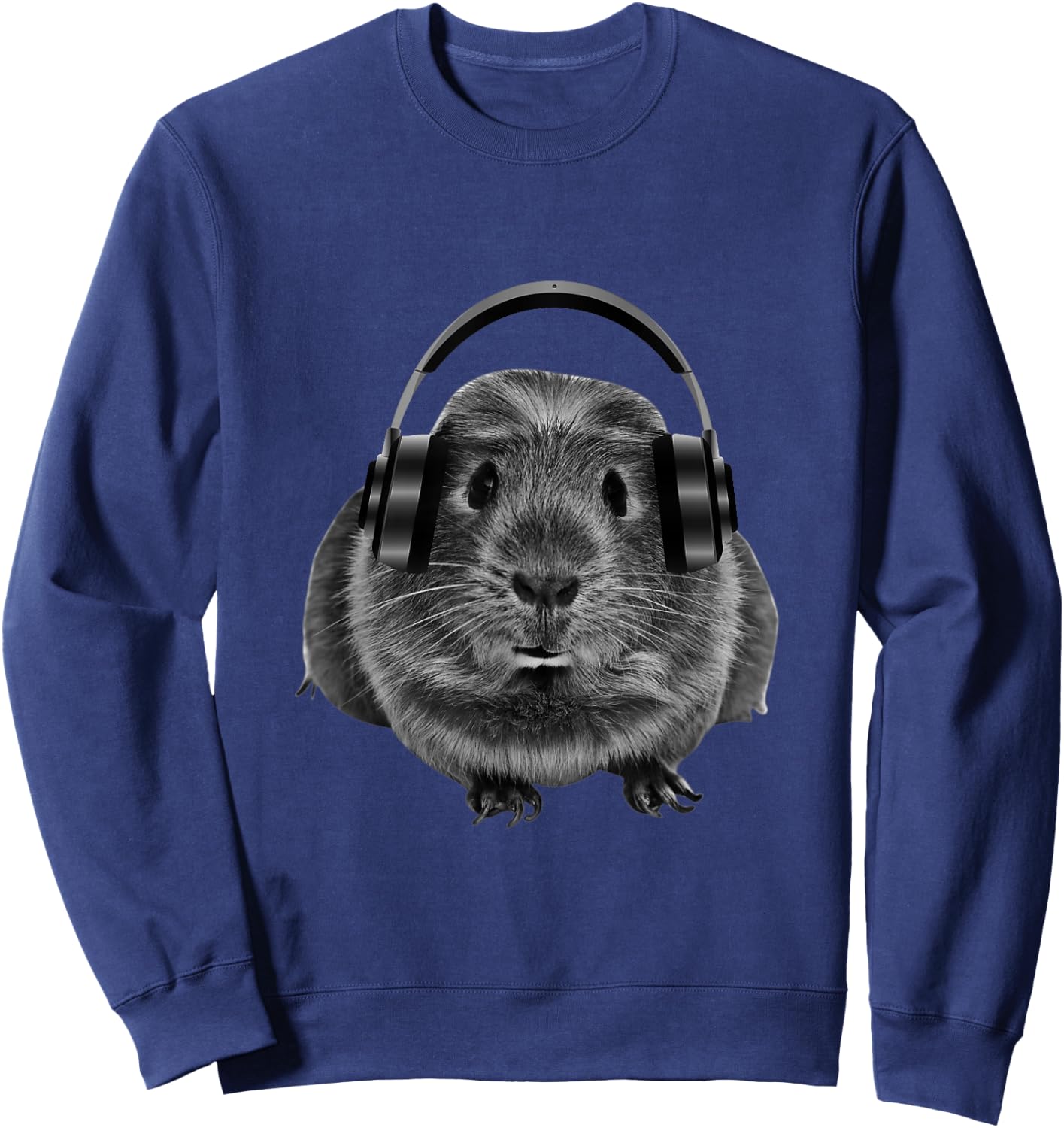 Funny Guinea Pig Graphic Guinea Pig Shirt Headphones Sweatshirt - Sweatshirt | Navy