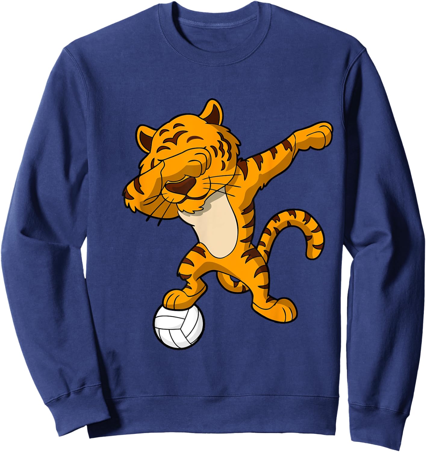 Dabbing Tiger Volleyball Dab Dance Men Women Kids Boys Girls Sweatshirt - Sweatshirt | Navy