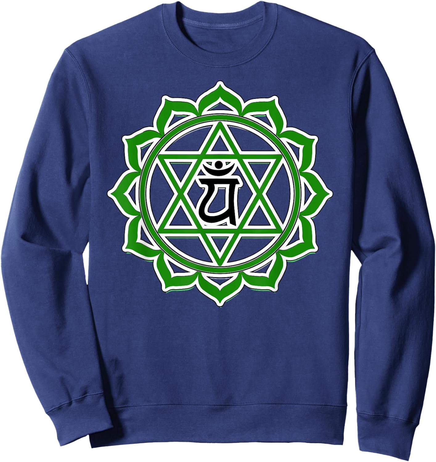 Yoga Anahata Heart Green Chakra Sweatshirt - Sweatshirt | Navy