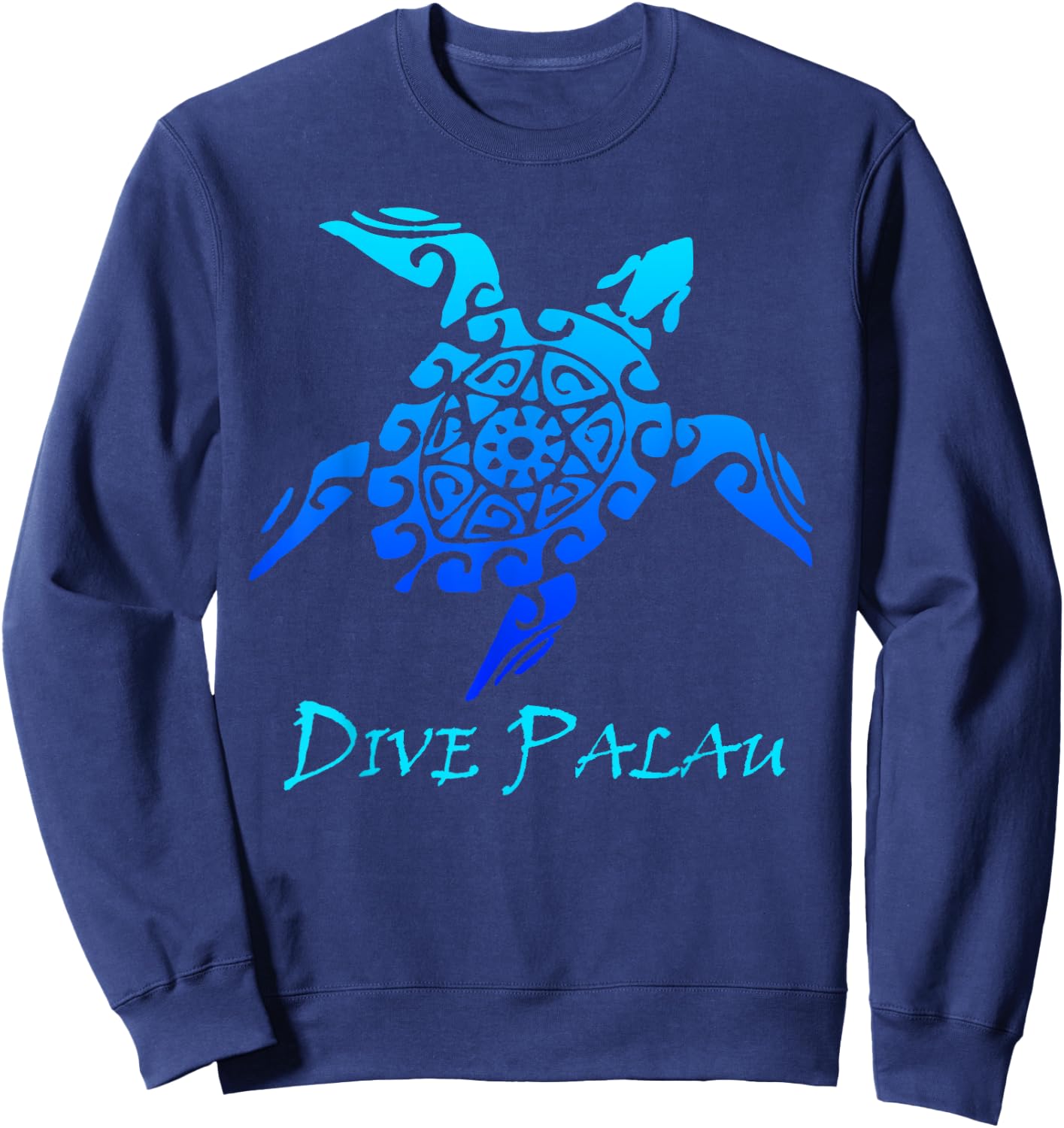 Dive Palau Vintage Tribal Turtle Vacation Sweatshirt - Sweatshirt | Navy