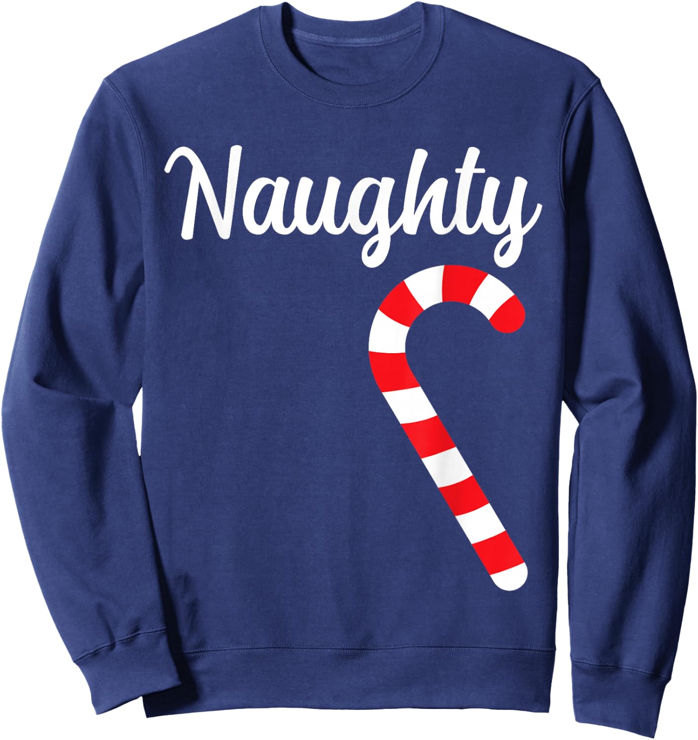 Matching Naughty and Nice Couples Christmas Pajamas Sweatshirt - Sweatshirt | Navy