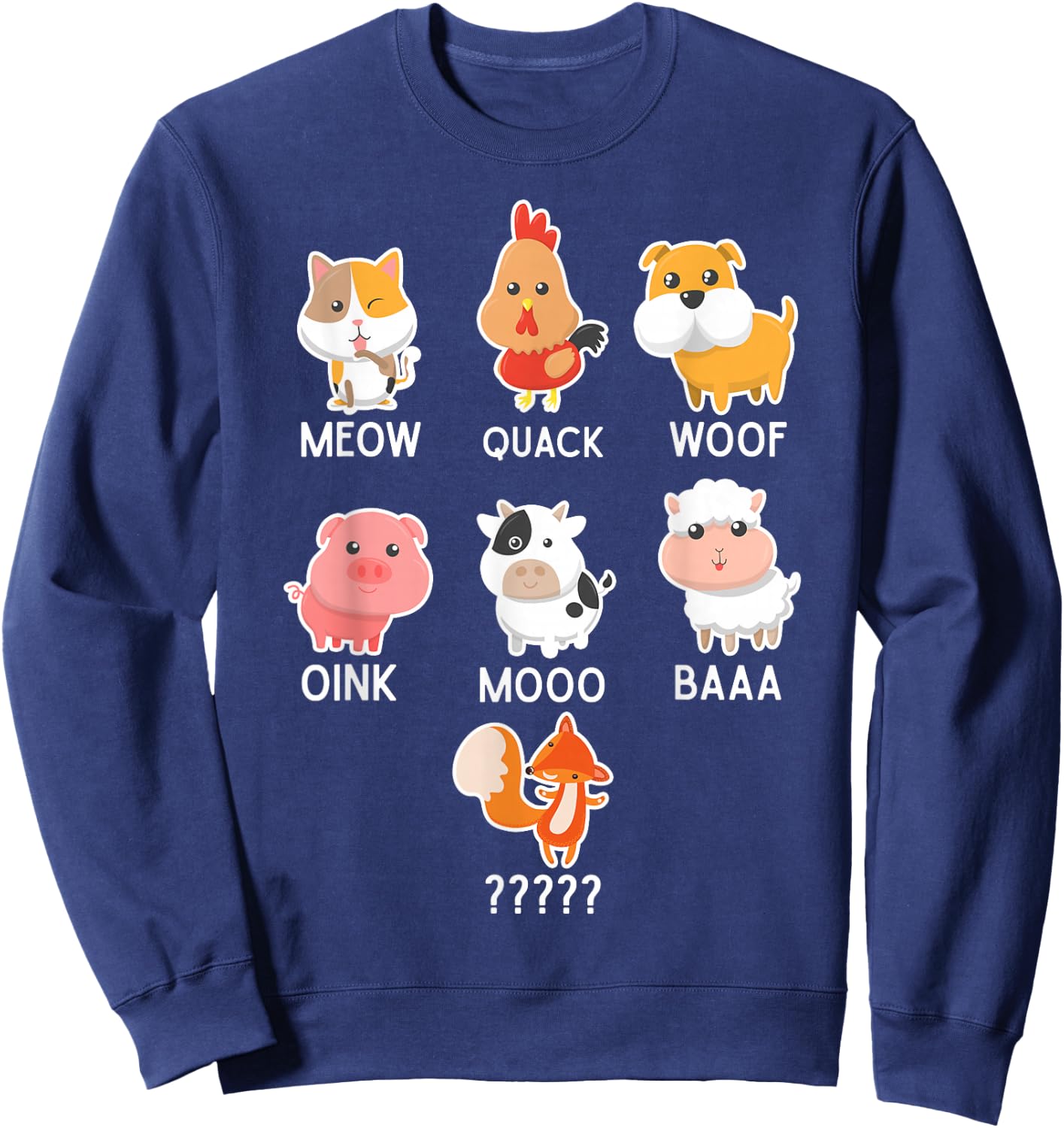 A What Does The Fox Say Animals Sweatshirt - Sweatshirt | Navy