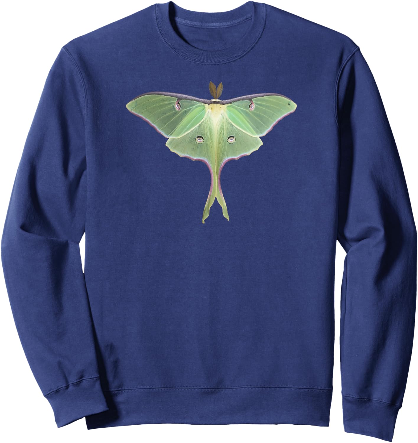 Luna Moth Beautiful Nature Butterfly Shirt Gift Lg Lt Sweatshirt - Sweatshirt | Navy
