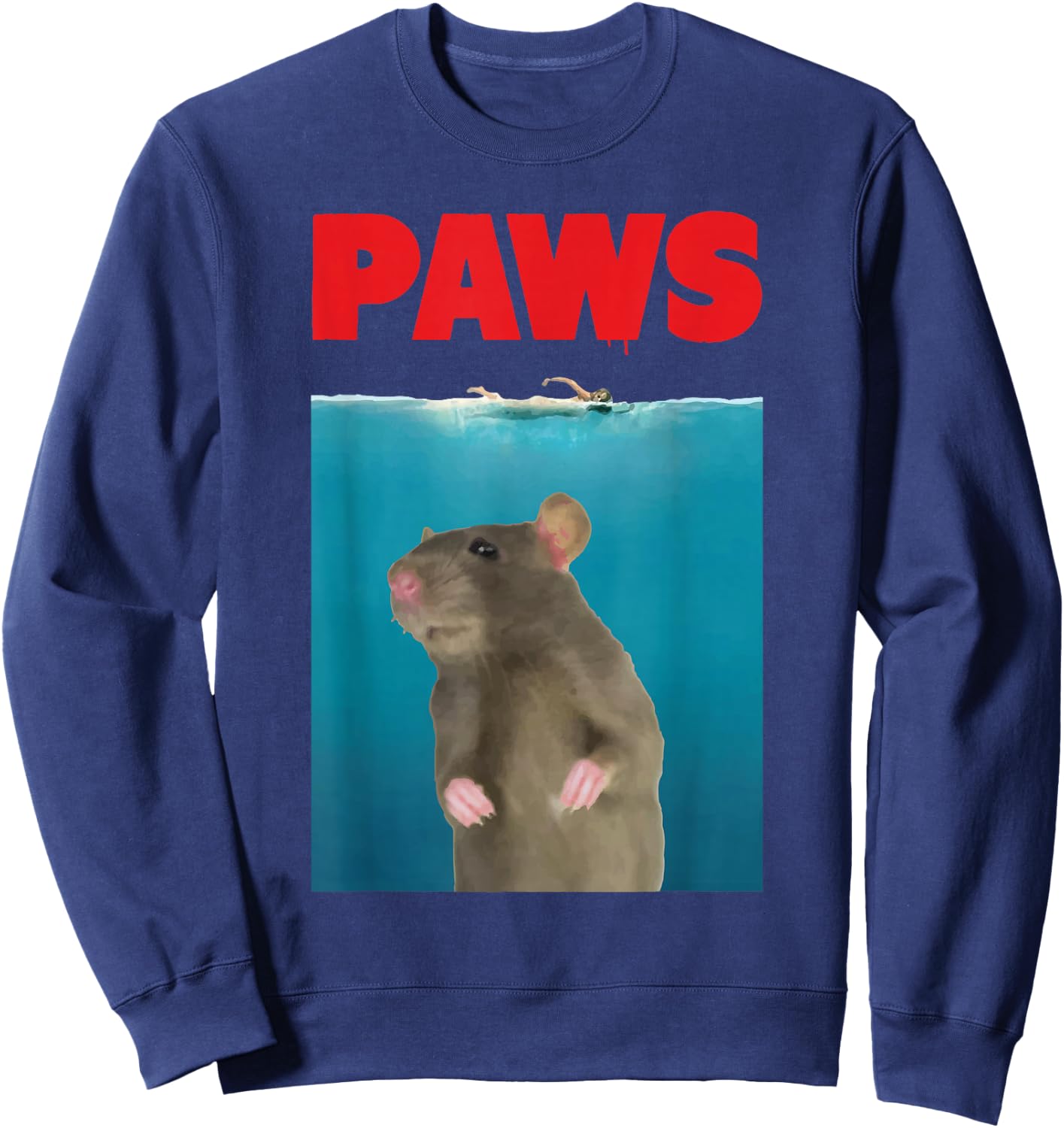 Paws Rat Funny Parody | Mouse Lover Gifts Sweatshirt - Sweatshirt | Navy