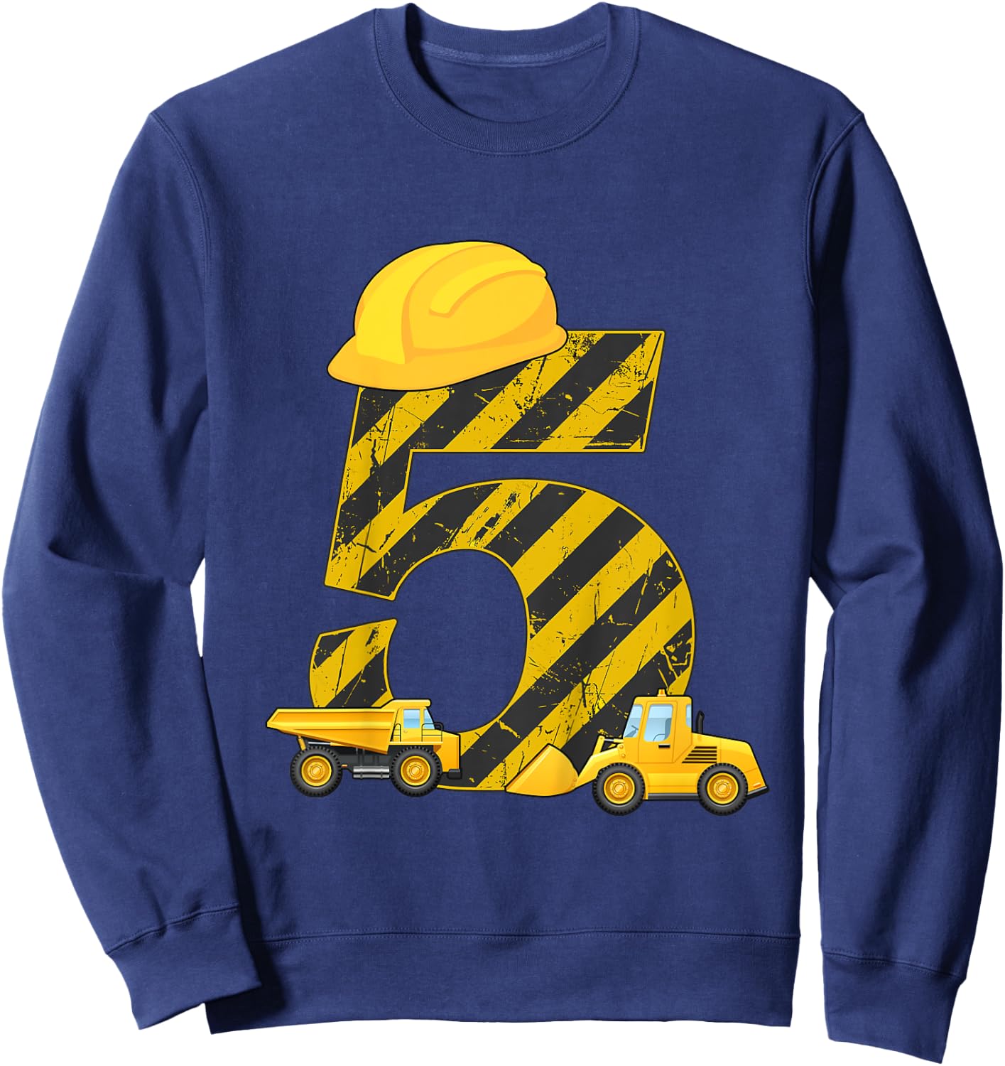 5th Birthday Digger I 5 Years Builder Excavator Gift Sweatshirt - Sweatshirt | Navy