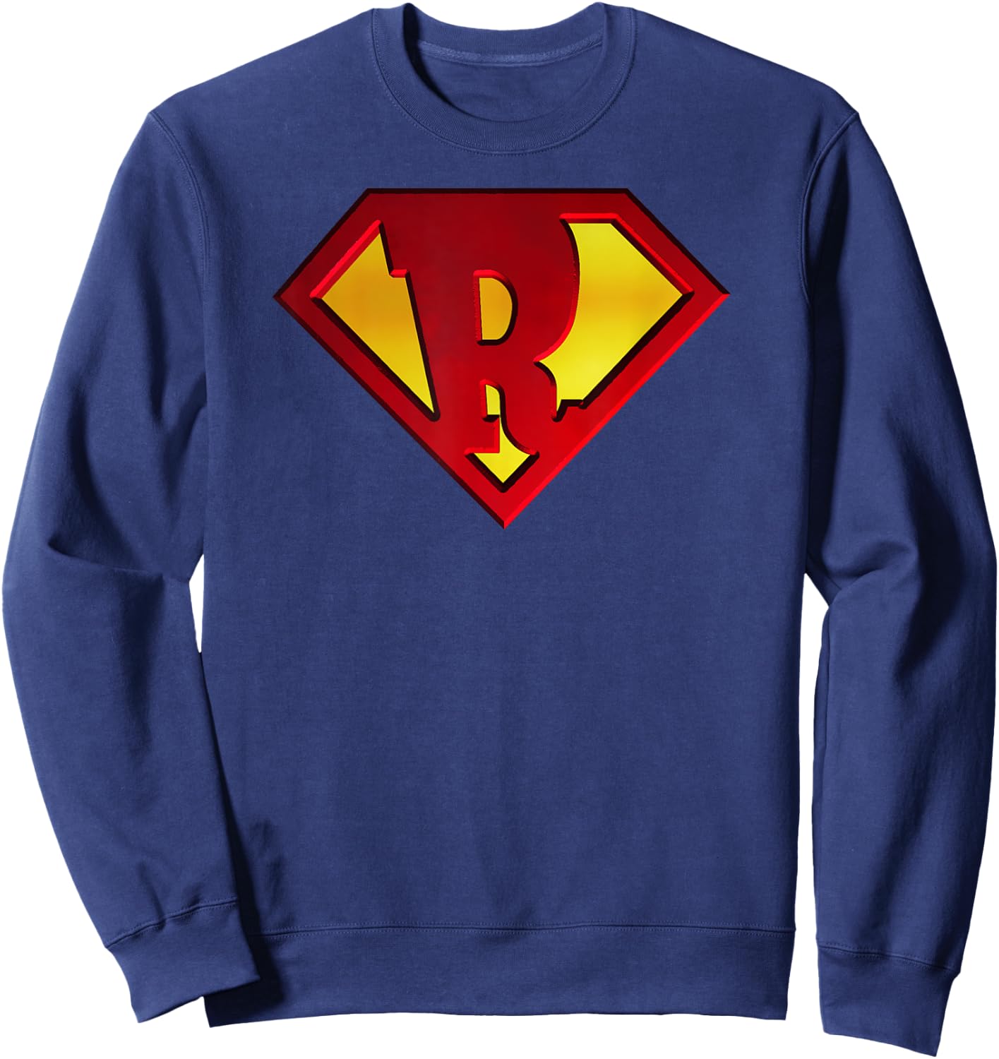 Funny SuperHero Shield Letter R name Gift Shirt Sweatshirt - Sweatshirt | Navy