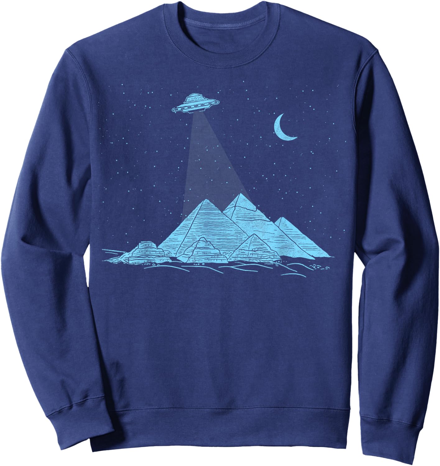 UFO Pyramid Abduction! - BELIEVE Sweatshirt - Sweatshirt | Navy