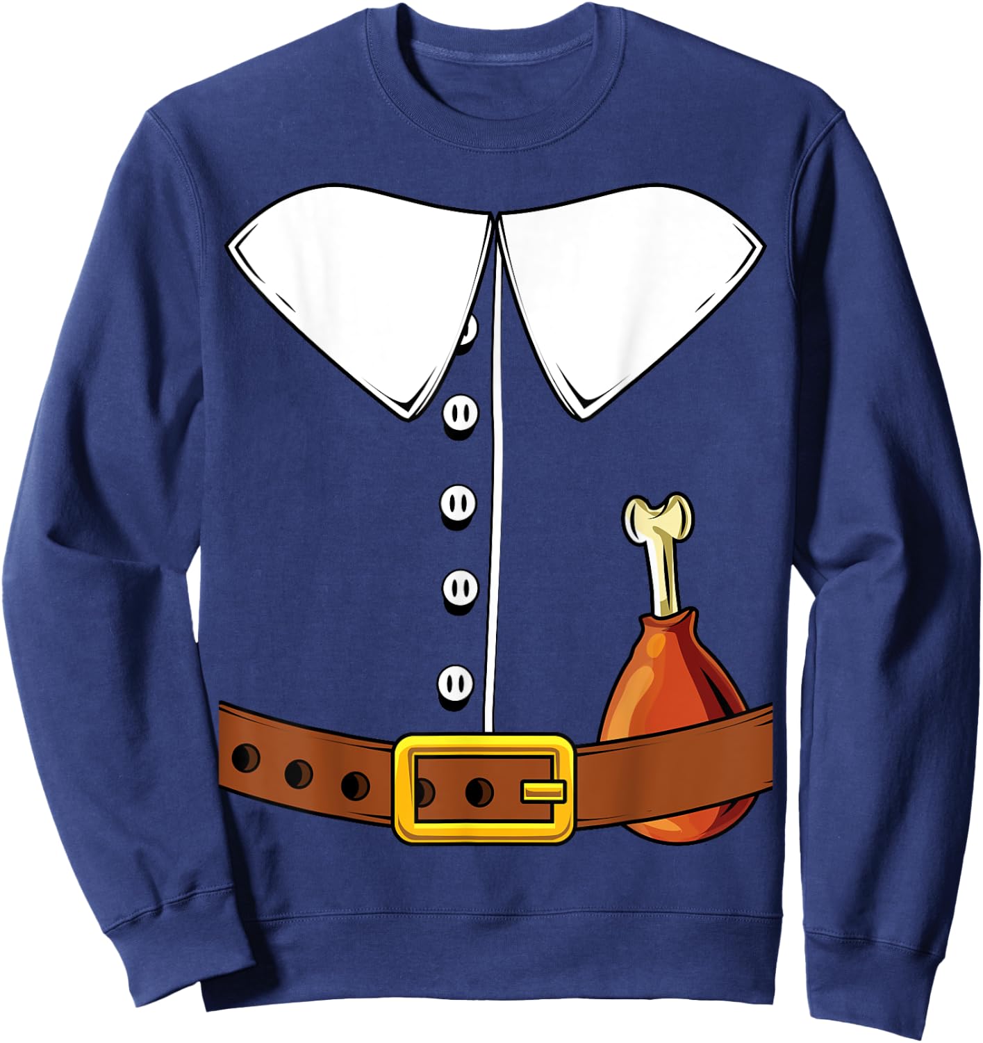 Pilgrim Costume Hat Colonist Thanksgiving Turkey Day Gift Sweatshirt - Sweatshirt | Navy