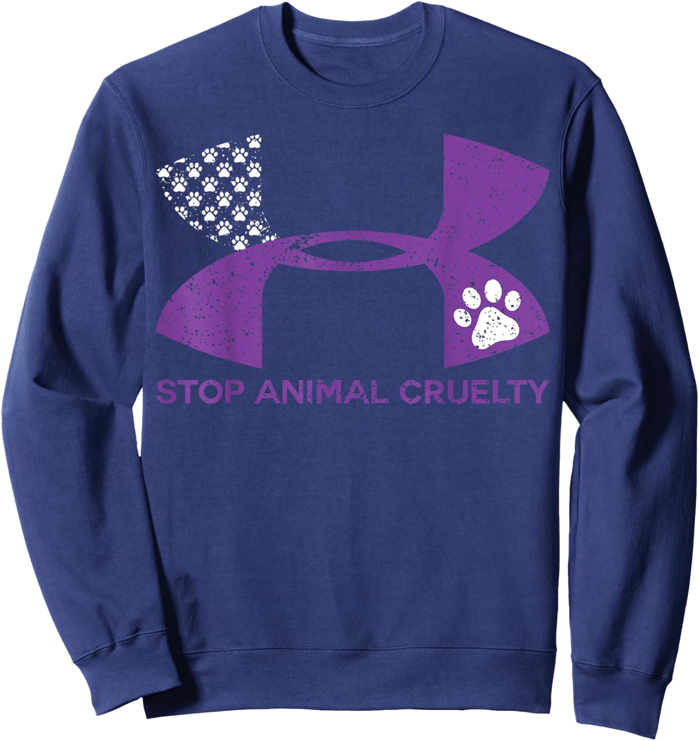 Stop Animal Cruelty Rescue Dogs T Shirt Sweatshirt - Sweatshirt | Navy